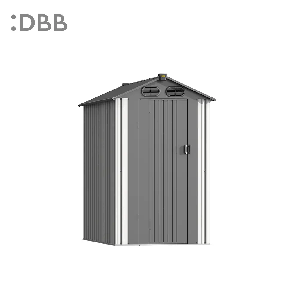 Metal Storage Sheds: A Versatile and Cost-Effective Solution 4 KingSuper series metal garden shed with Gable roof beige gray
