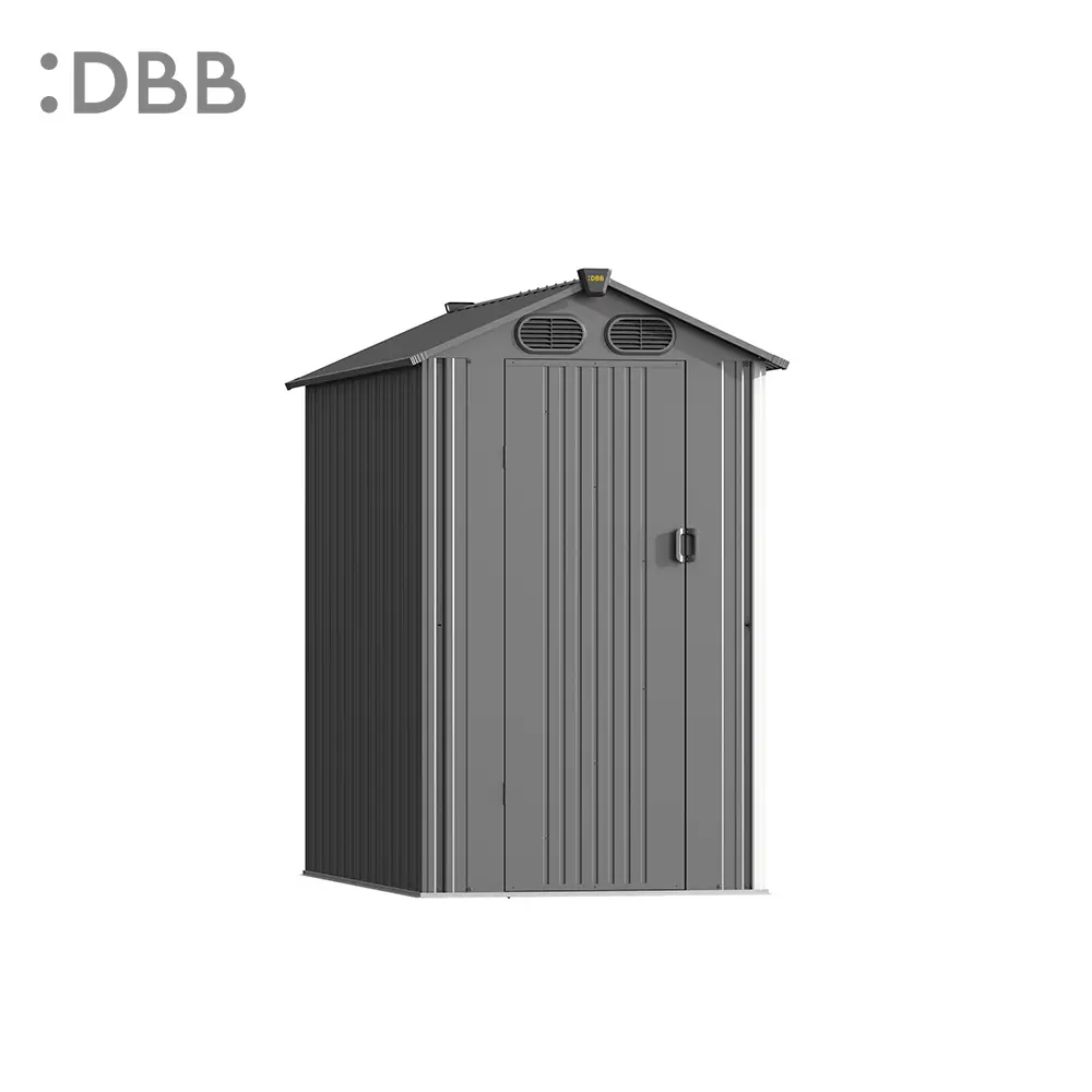 Use of Metal Storage Sheds in American Households 3 KingSuper series metal garden shed with Gable roof gray