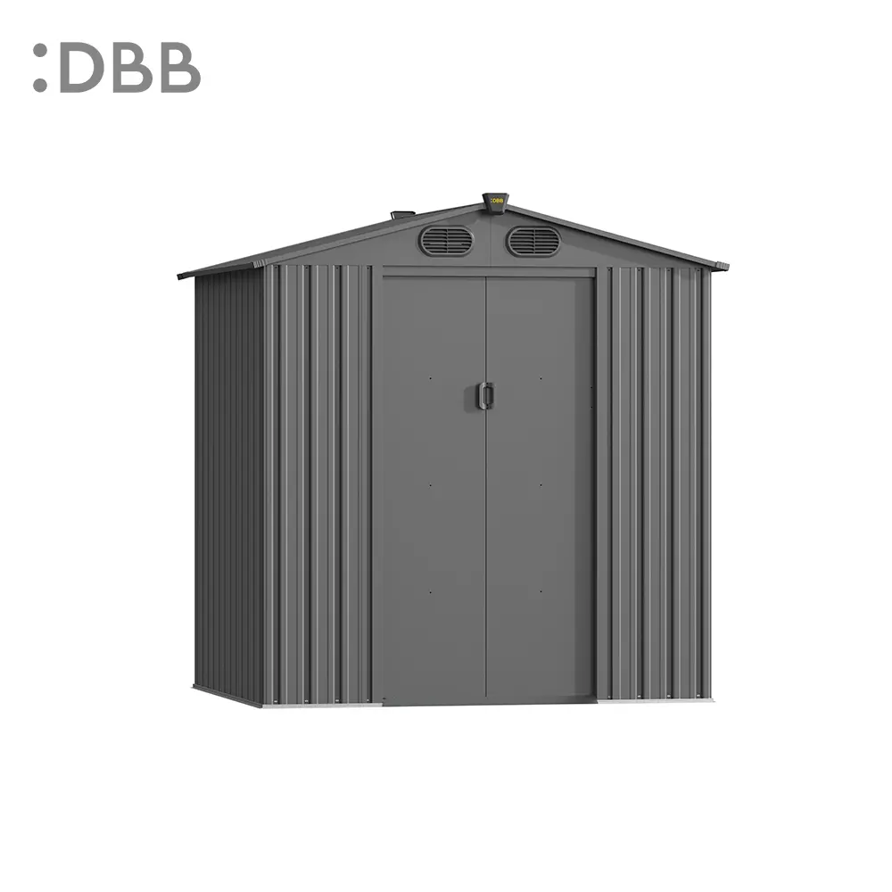Do Metal Sheds Need a Base? 5 KingSuper series metal garden shed with Gable roof gray 6x4ft 2