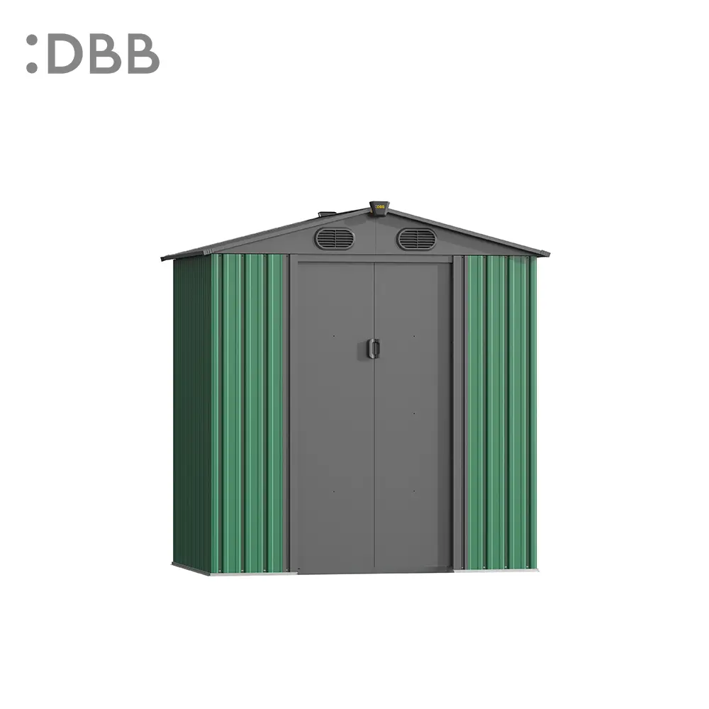 Do Metal Sheds Need a Base? 4 KingSuper series metal garden shed with Gable roof green gray 6x4ft 1