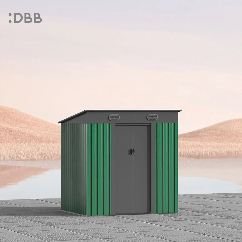 Why choose color steel tile to make storage shed? 2 KingSuper series metal garden shed with Pent roof 6x5ft 17