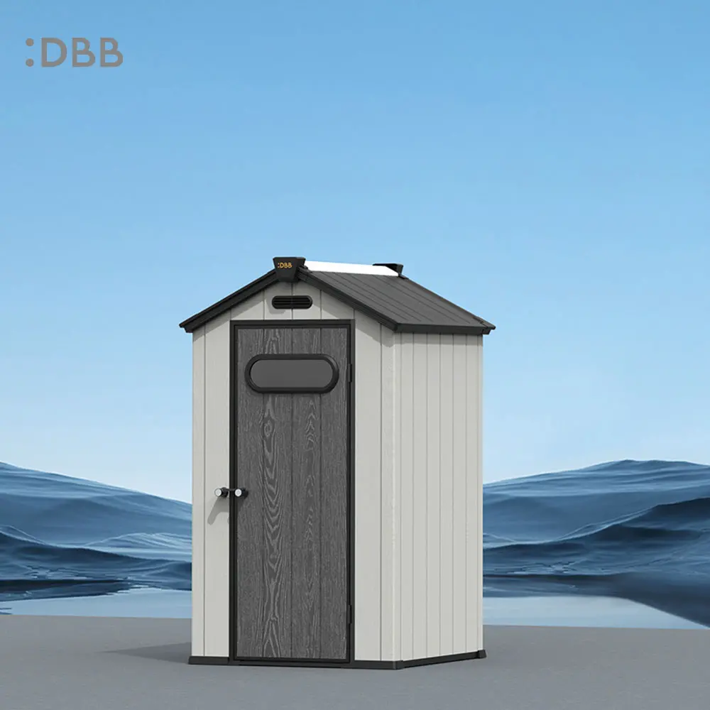 DBB brand plastic sheds are affordable, lightweight and convenient, waterproof and cold-resistant, insulated and have a long lifespan 4 Kingcenter series Intelligent Plastic Sheds with Gable roof Stardust 4x4ft 2 2