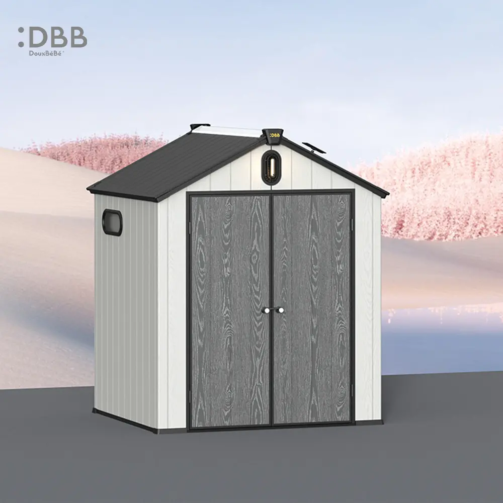 Plastic Sheds: Storing Your Outdoor Items Safely 2 Kingcenter series Intelligent Plastic Sheds with Gable roof Stardust 6x6ft 2