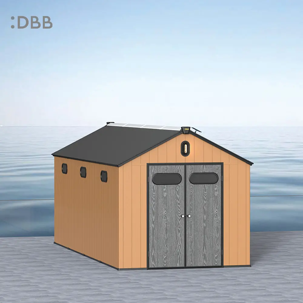 Metal Outdoor Storage Shed: A One-Stop Solution for Storage Needs 2 Kingcenter series Intelligent Plastic Sheds with Gable roof Warm brown 8x20ft 3