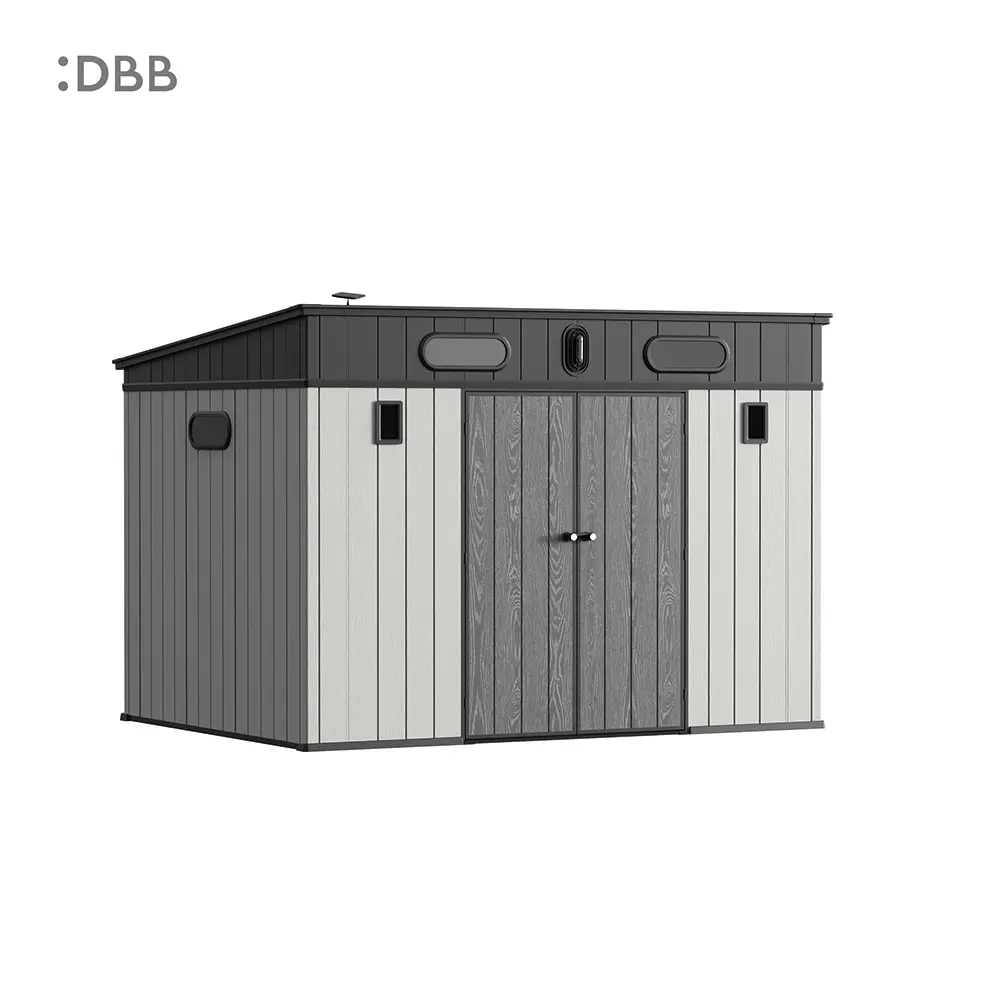 Plastic shed vs metal shed vs timber shed: which is best for you? 2 Kingcenter series Intelligent Plastic Sheds with Pent roof Stardust
