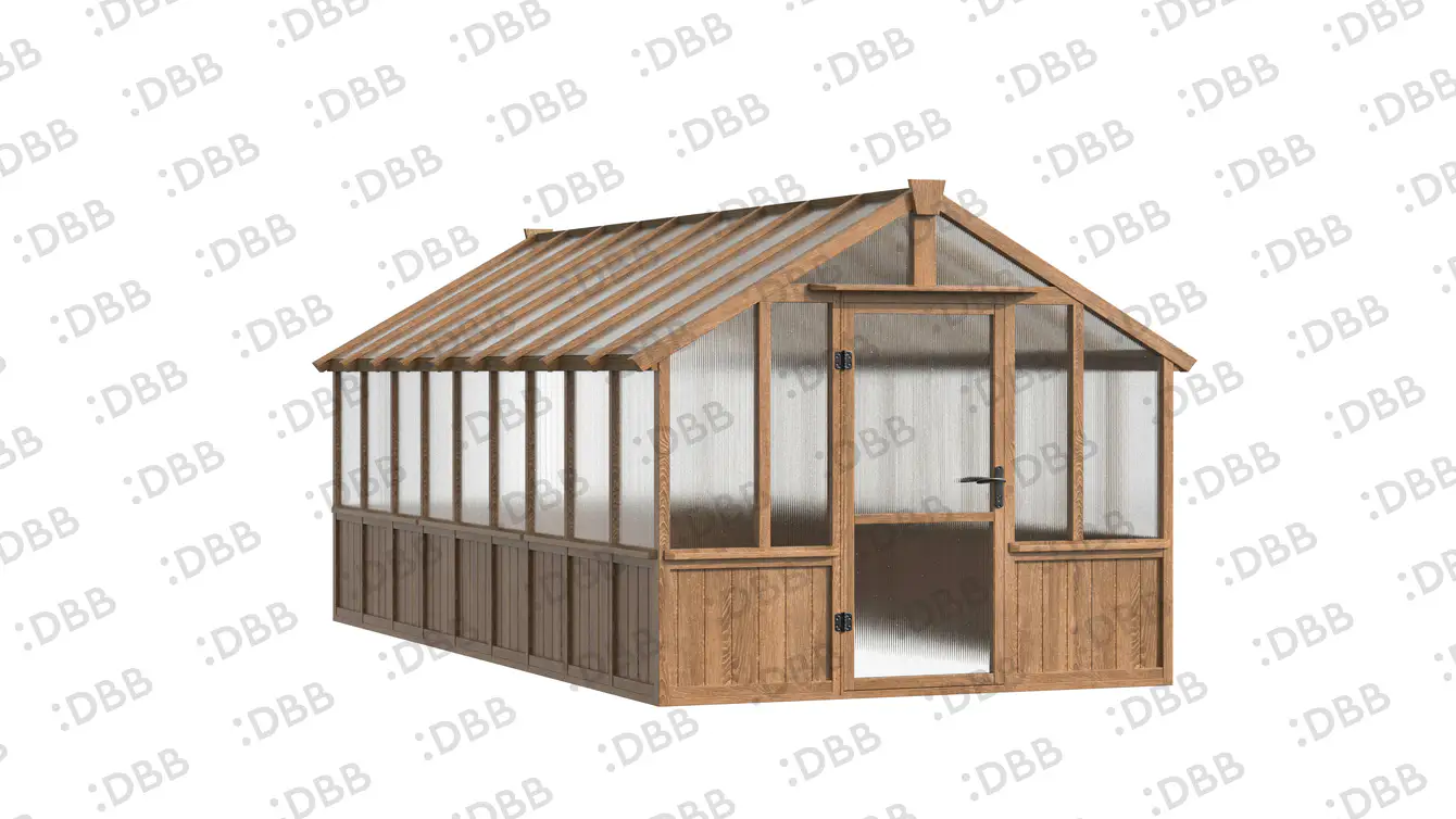 10 ft Wooden Gable Greenhouse with Solid Wood Base and Polycarbonate Panels 1 10-ft-wooden-gable-greenhouse-with-solid-wood-base-and-polycarbonate-panels-product-1