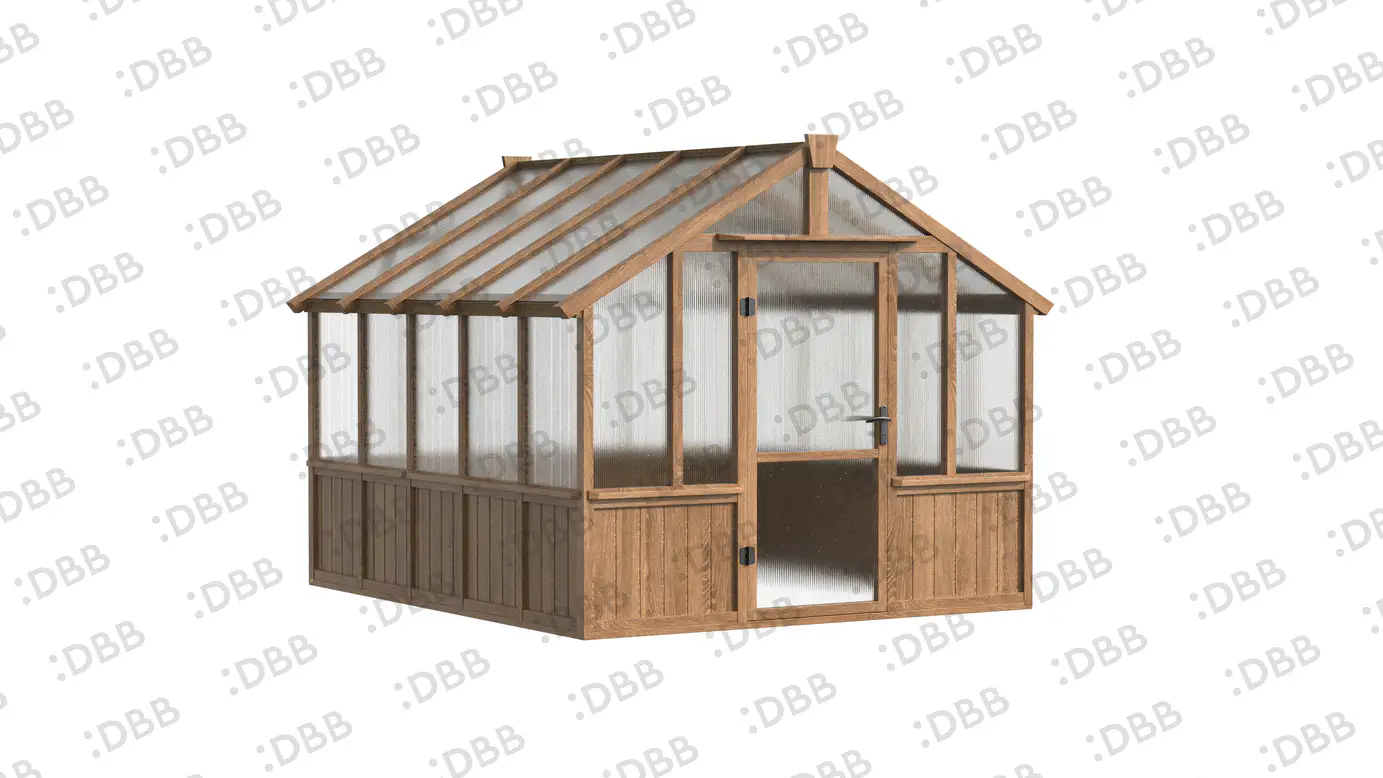 10 ft Wooden Gable Greenhouse with Solid Wood Base and Polycarbonate Panels 3 10-ft-wooden-gable-greenhouse-with-solid-wood-base-and-polycarbonate-panels-product-3