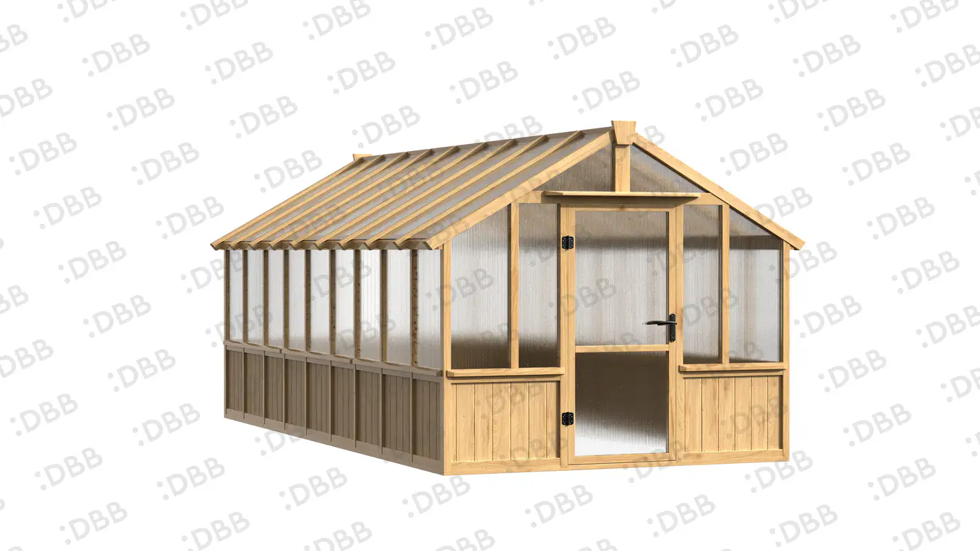 10 ft Wooden Gable Greenhouse with Solid Wood Base and Polycarbonate Panels 4 10-ft-wooden-gable-greenhouse-with-solid-wood-base-and-polycarbonate-panels-product-4