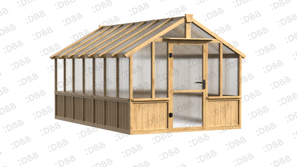 10 ft Wooden Gable Greenhouse with Solid Wood Base and Polycarbonate Panels 5 10-ft-wooden-gable-greenhouse-with-solid-wood-base-and-polycarbonate-panels-product-5