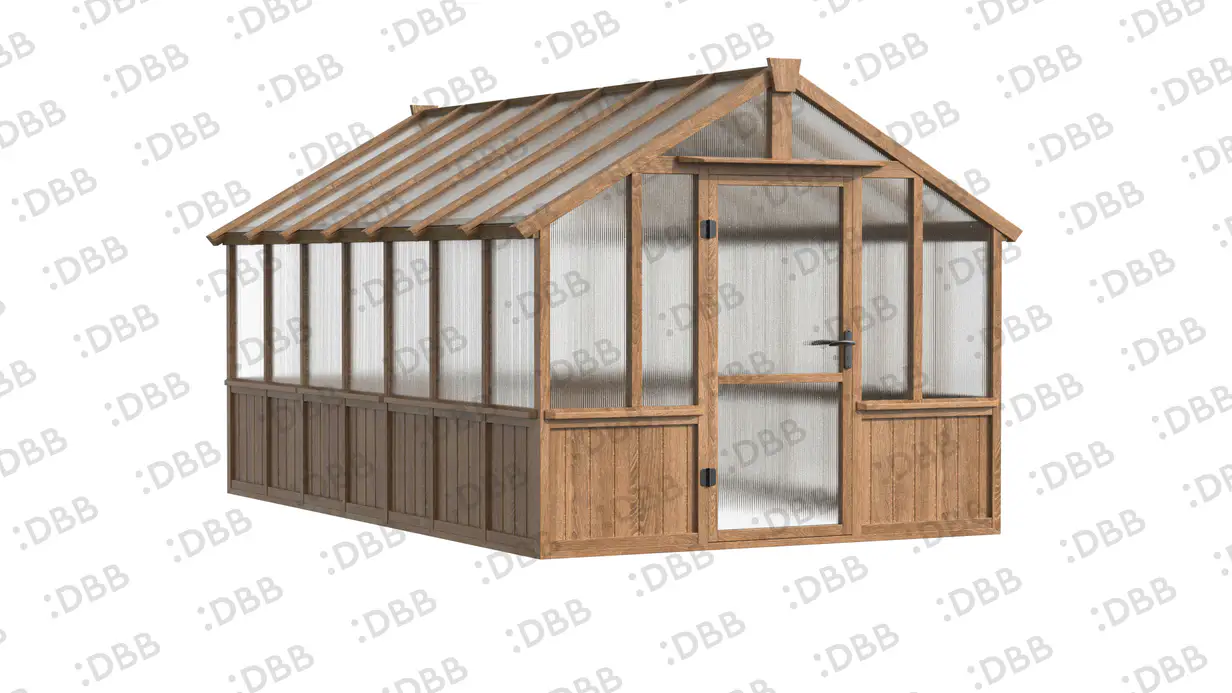 10 ft Wooden Gable Greenhouse with Solid Wood Base and Polycarbonate Panels 6 10-ft-wooden-gable-greenhouse-with-solid-wood-base-and-polycarbonate-panels-product-6