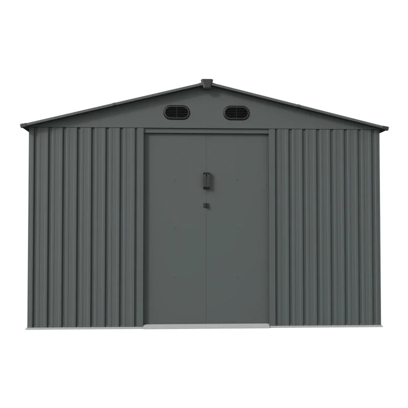 10 x 10 ft Gable Roof Metal Storage Shed | KS 5 10x10-ft-gable-roof-metal-storage-shed-ks-product-1-scaled