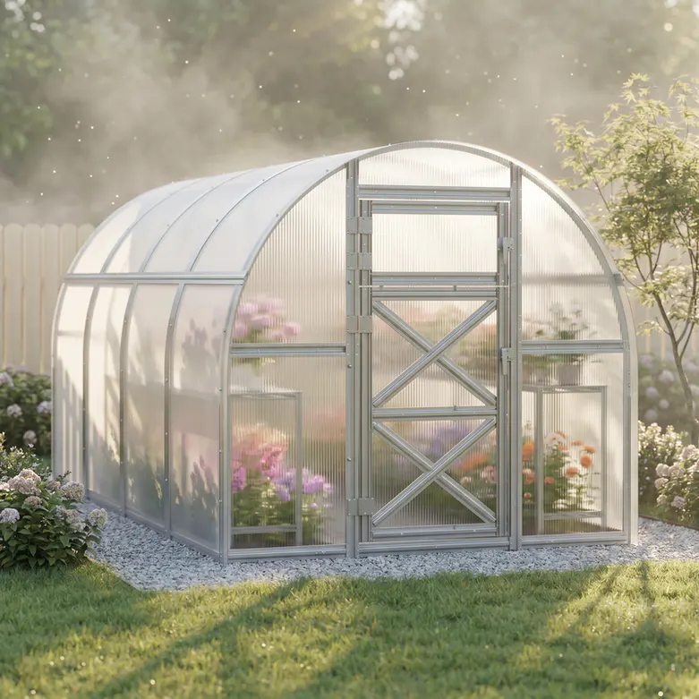 10x10-ft-steel-arched-roof-greenhouse-scene-2