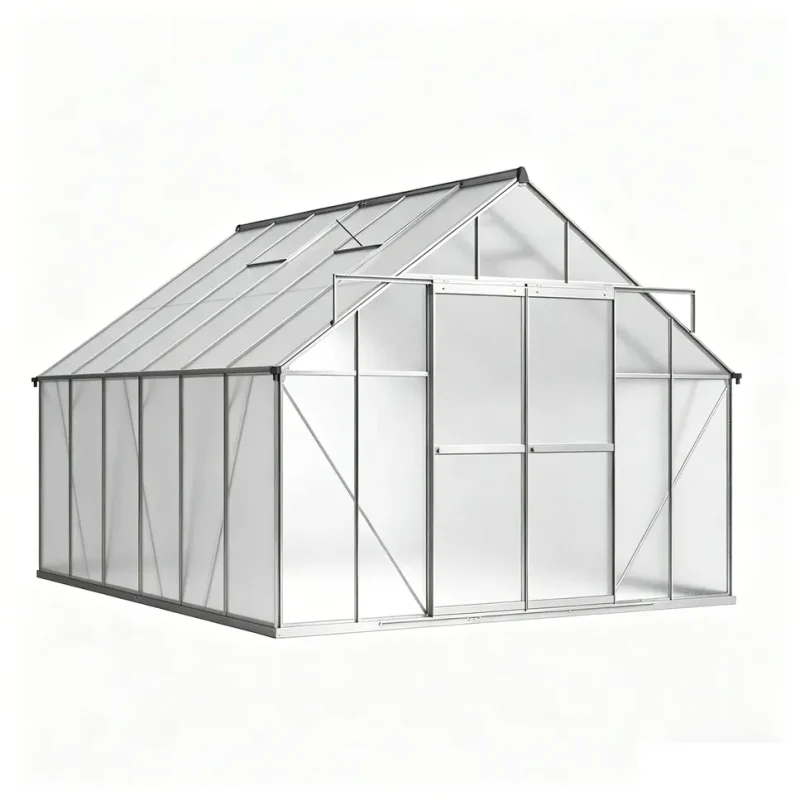 10 x 12 ft Aluminium Gable Roof Greenhouse | L Series 14 10x12-ft-aluminium-gable-roof-greenhouse-l-series-product-1