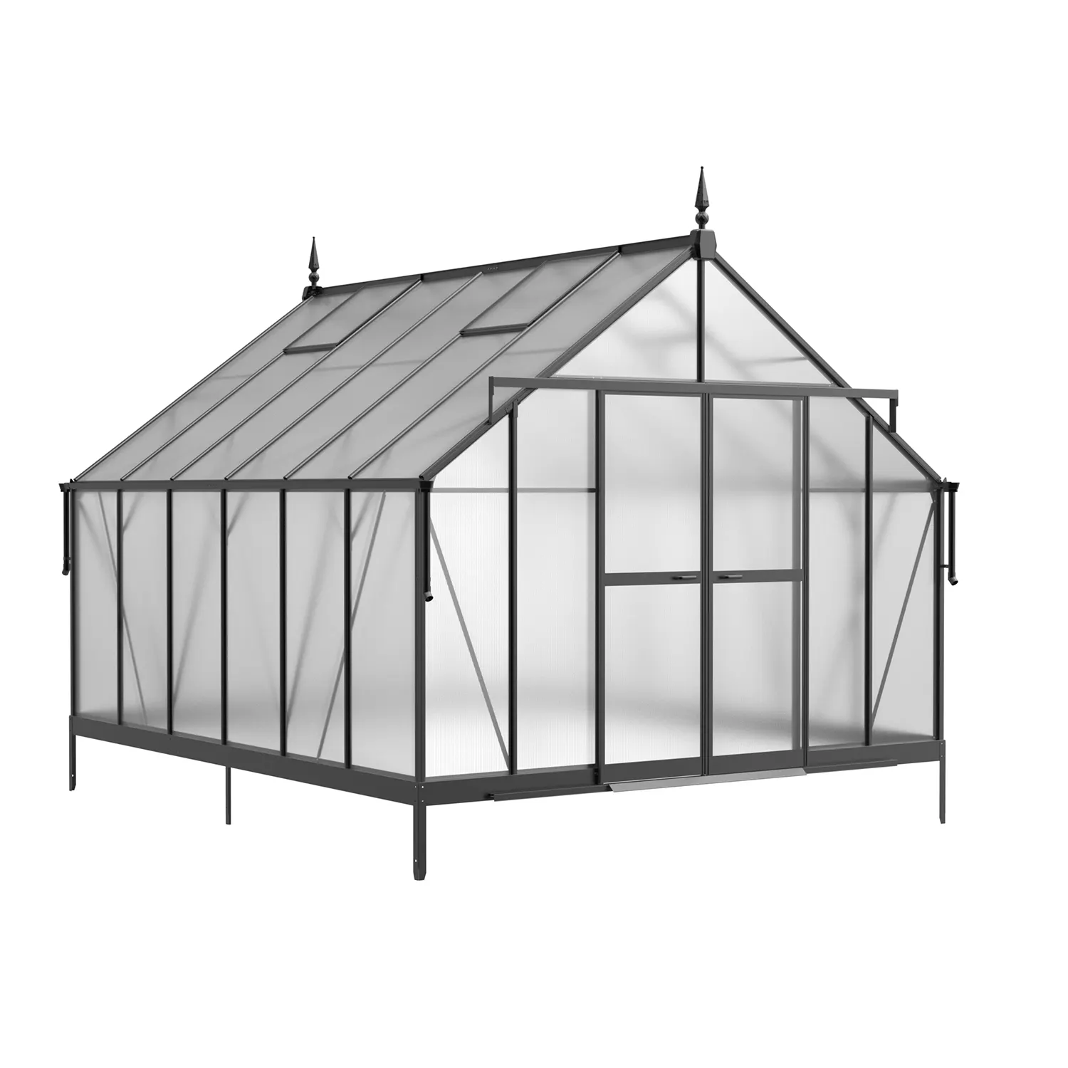 10 x 12 ft Aluminium Victorian Greenhouse with Polycarbonate Panels | S Series 1 10x12-ft-aluminium-victorian-greenhouse-with-polycarbonate-panels-s-series-product-1