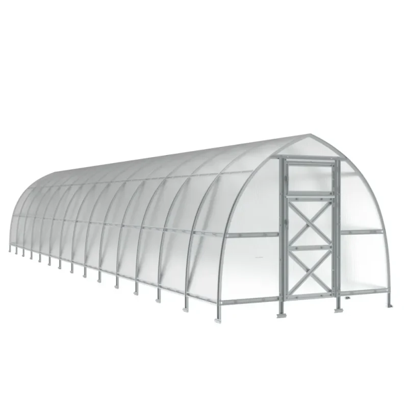 10 x 46 ft Steel Gothic Arch Roof Greenhouse 6 10x46-ft-steel-pointed-arch-roof-greenhouse-product-1