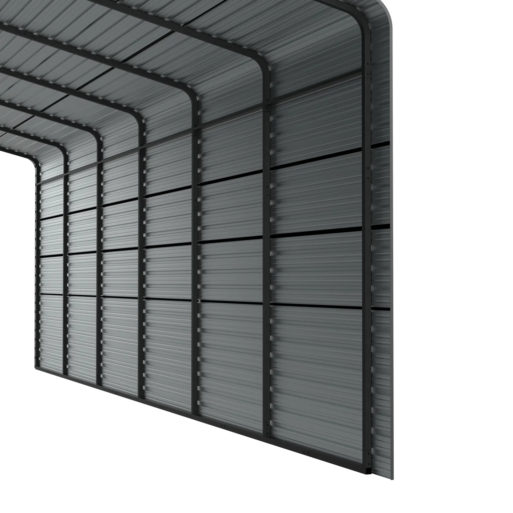 12x30-ft-side-enclosed-metal-carport-with-horizontal-tile-roof-detail