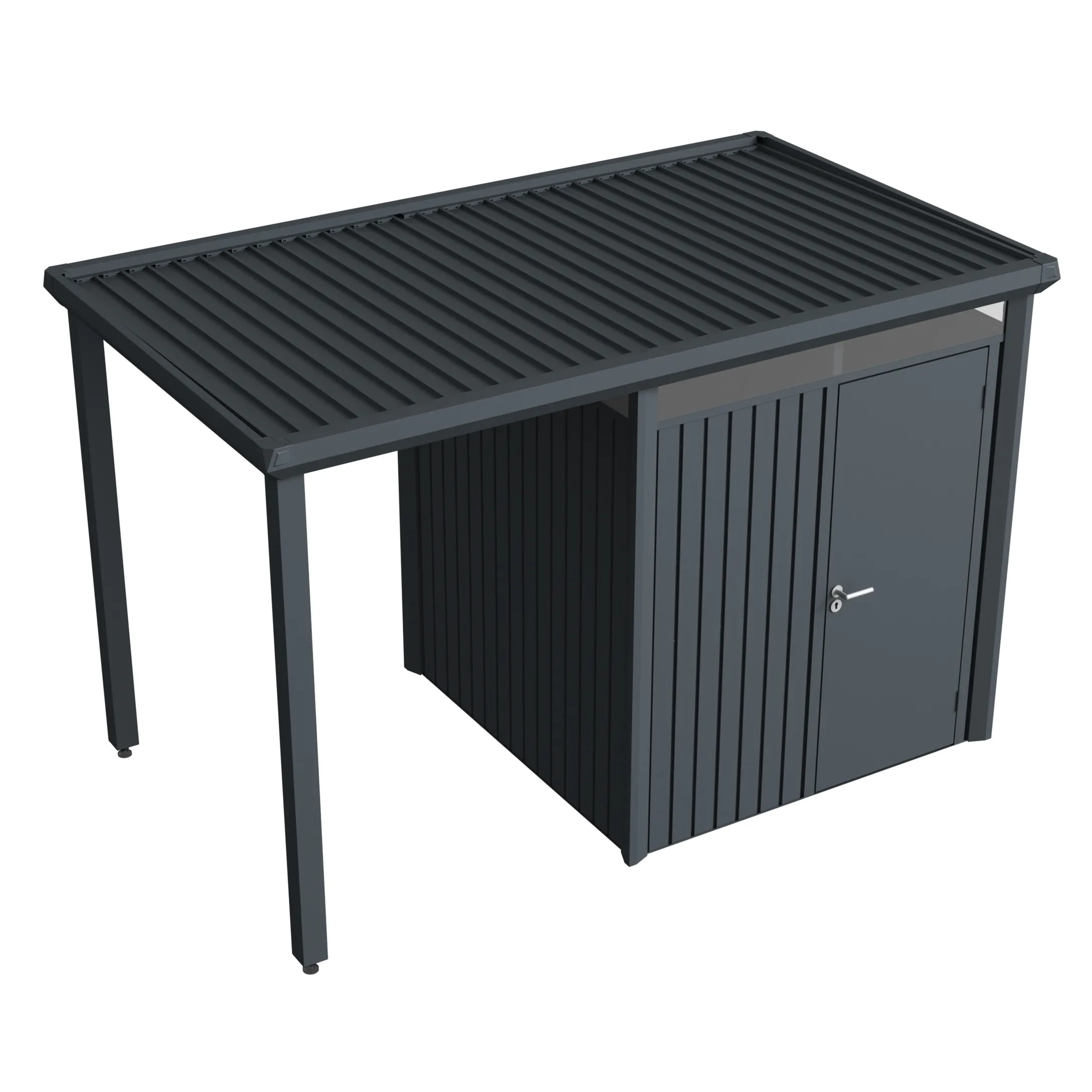 12 x 6 ft Flat Roof Metal Storage Shed | Vertex 3 12x6-ft-flat-roof-metal-storage-shed-vertex-product-3