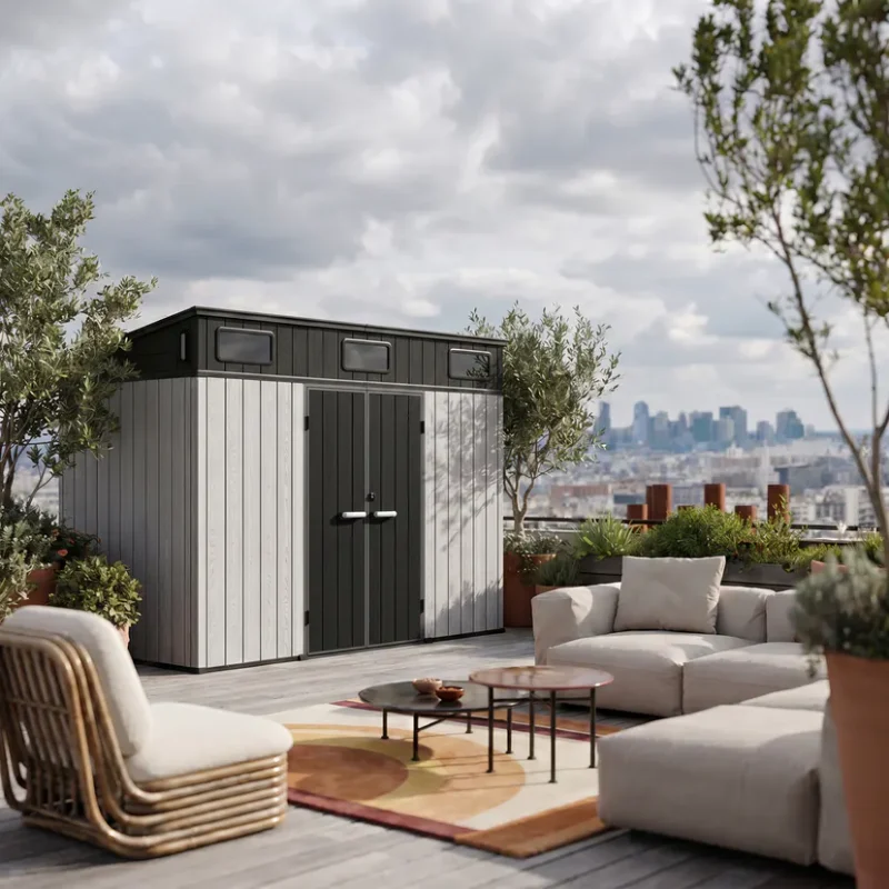 What We Can See from Europe’s Outdoor Structures Market? Insights and Opportunities 9 12x7-ft-pent-roof-resin-storage-shed-kc2-scene-10