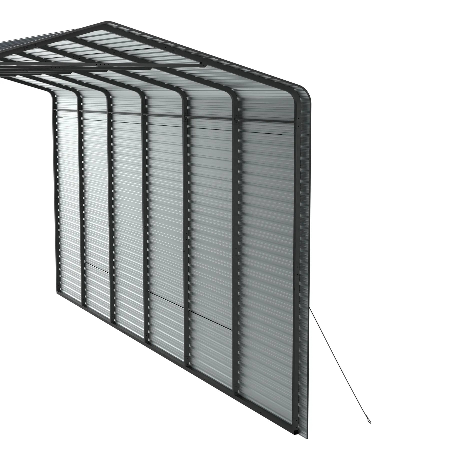 14x30-ft-side-enclosed-metal-carport-with-horizontal-tile-roof-detail