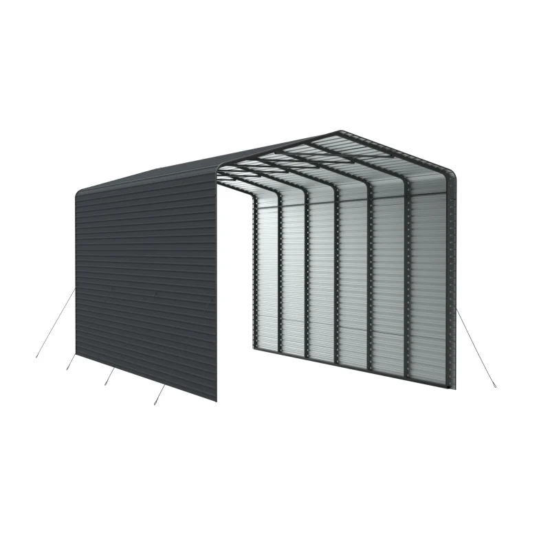 14 x 30 ft Side-Enclosed Metal Carport with Horizontal Tile Roof 6 14x30-ft-side-enclosed-metal-carport-with-horizontal-tile-roof-product