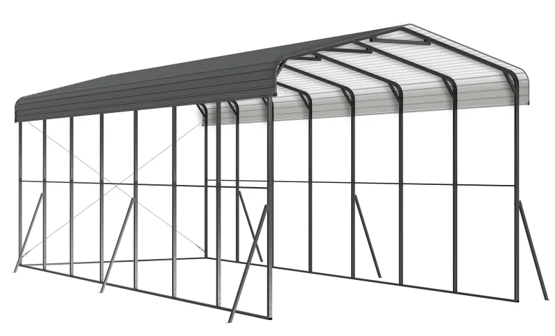 14 x 35 ft Open-Sided Metal Carport with Horizontal Tile Roof 5 14x35-ft-open-sided-metal-carport-with-horizontal-tile-roof-product