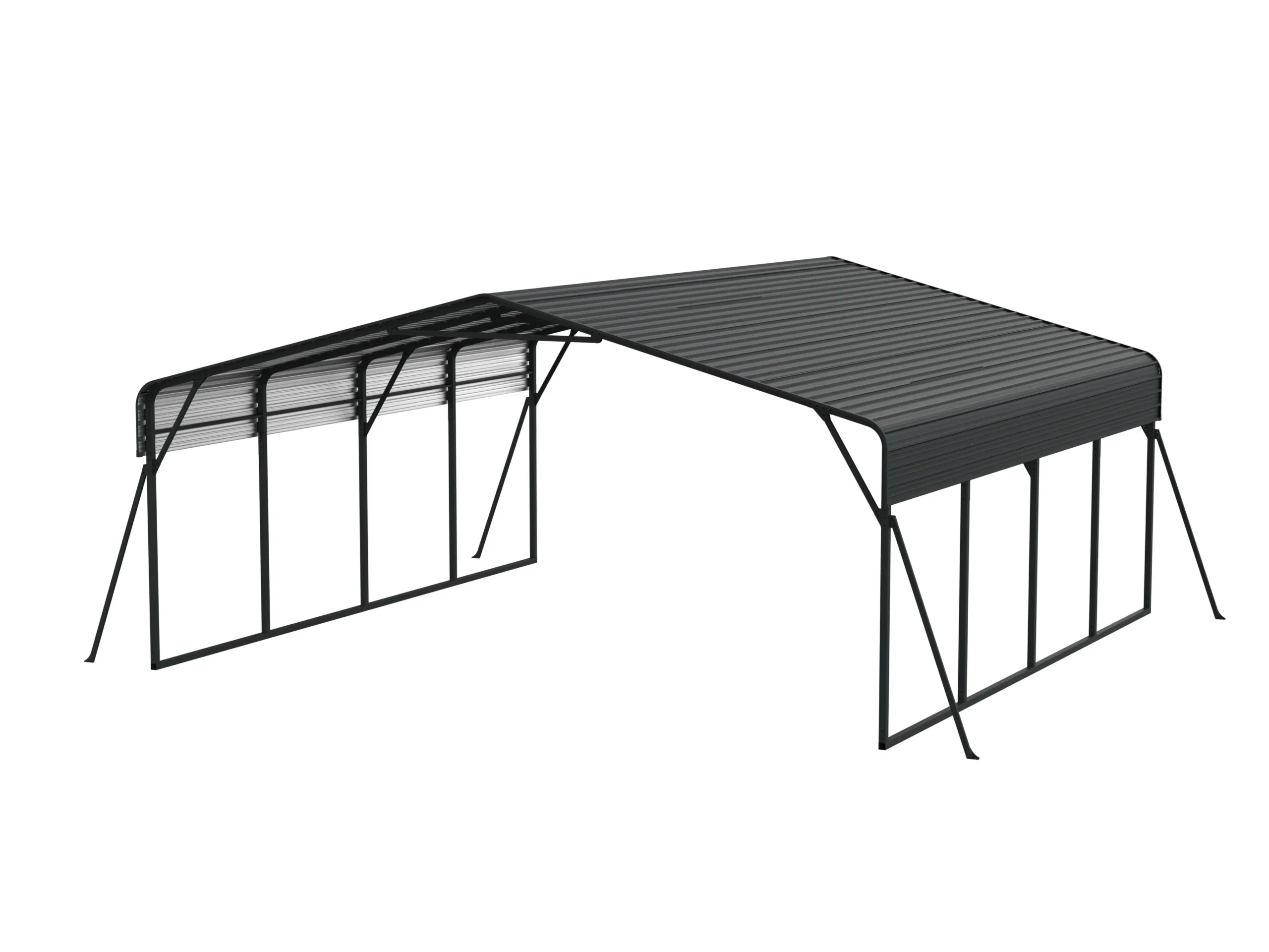 20 x 20 ft Open-Sided Metal Carport with Horizontal Tile Roof 1 20x20-ft-open-sided-metal-carport-with-horizontal-tile-roof-product-1-scaled