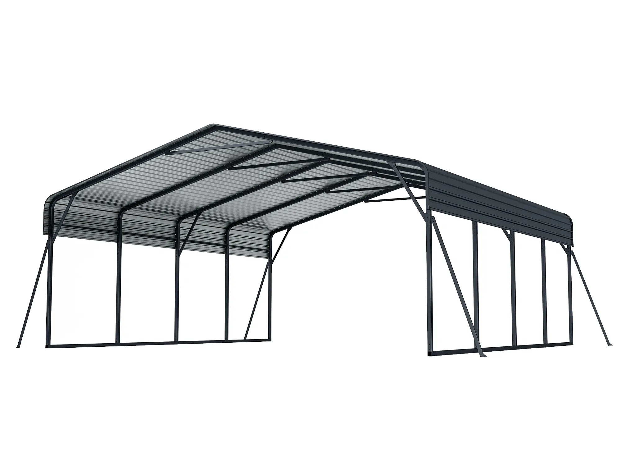 20 x 20 ft Open-Sided Metal Carport with Horizontal Tile Roof 3 20x20-ft-open-sided-metal-carport-with-horizontal-tile-roof-product-3