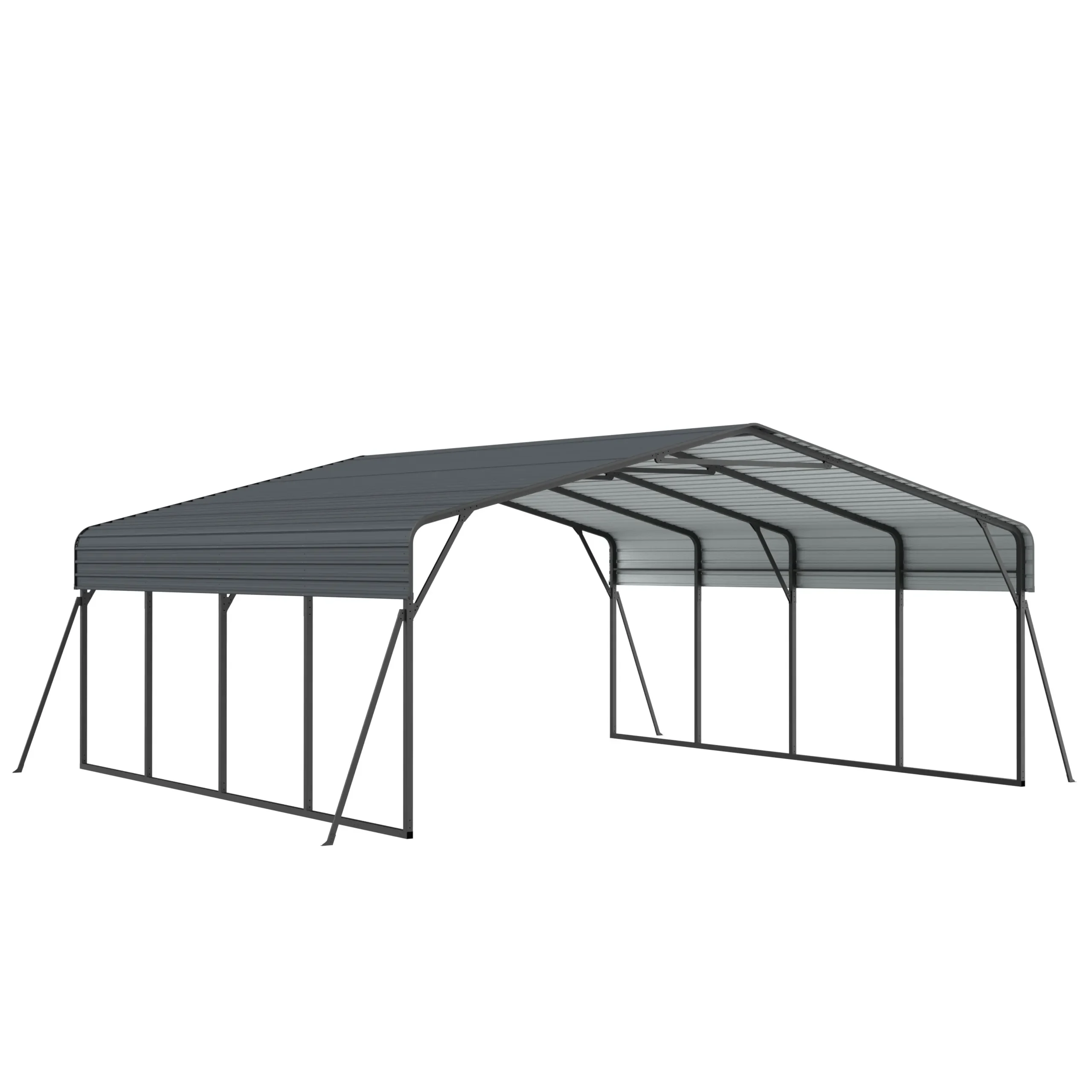 20 x 20 ft Open-Sided Metal Carport with Horizontal Tile Roof 4 20x20-ft-open-sided-metal-carport-with-horizontal-tile-roof-product-4