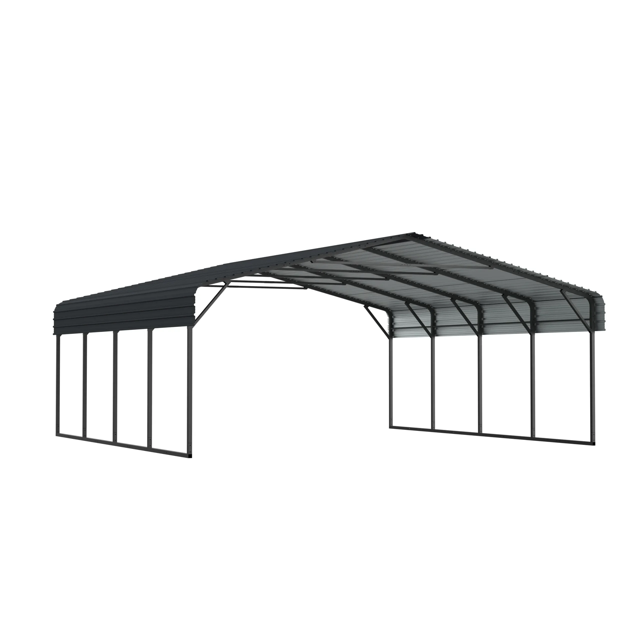 20 x 20 ft Open-Sided Metal Carport with Horizontal Tile Roof 6 20x20-ft-open-sided-metal-carport-with-horizontal-tile-roof-product-6