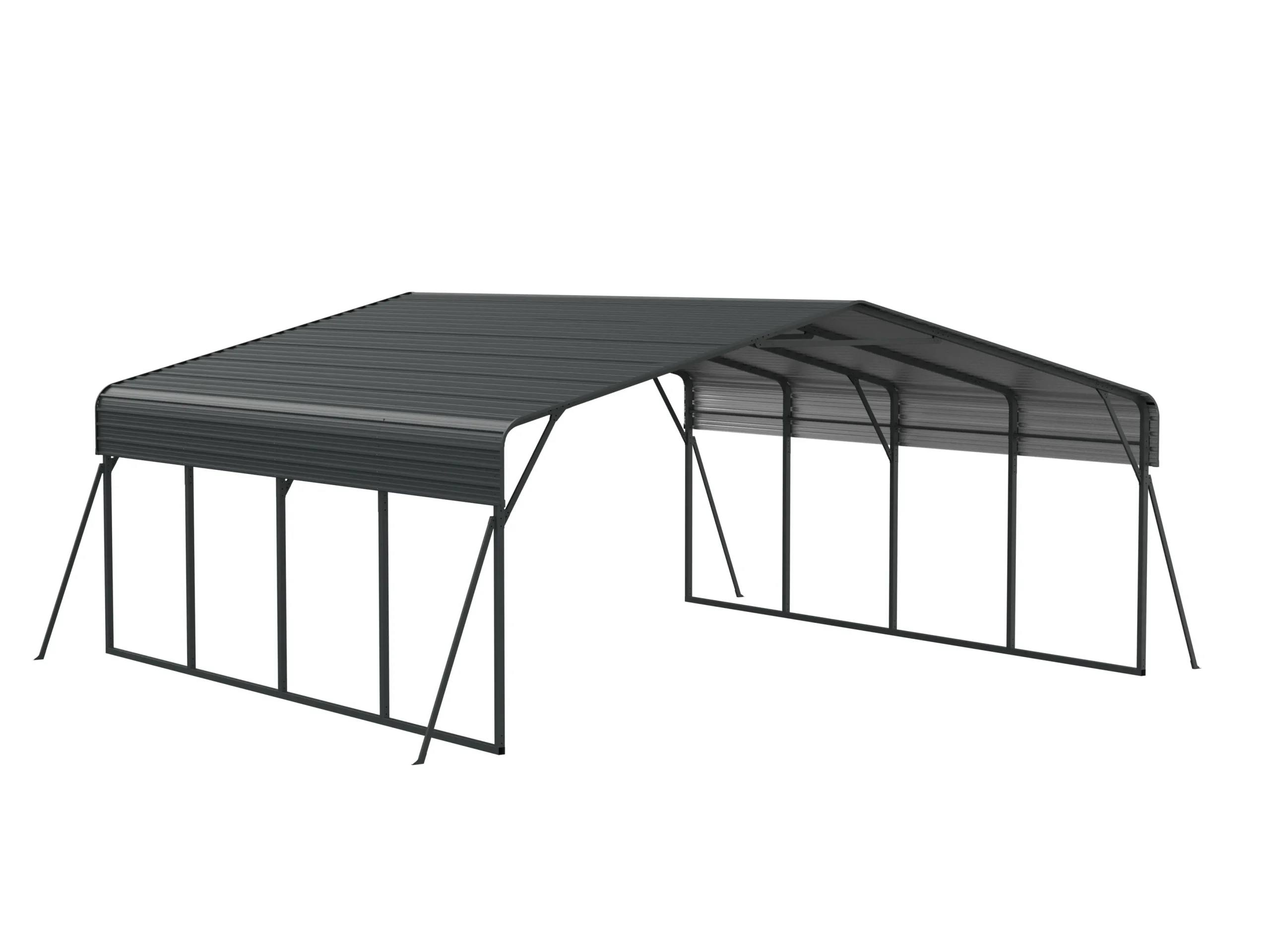 20 x 20 ft Open-Sided Metal Carport with Horizontal Tile Roof 7 20x20-ft-open-sided-metal-carport-with-horizontal-tile-roof-product-7-scaled