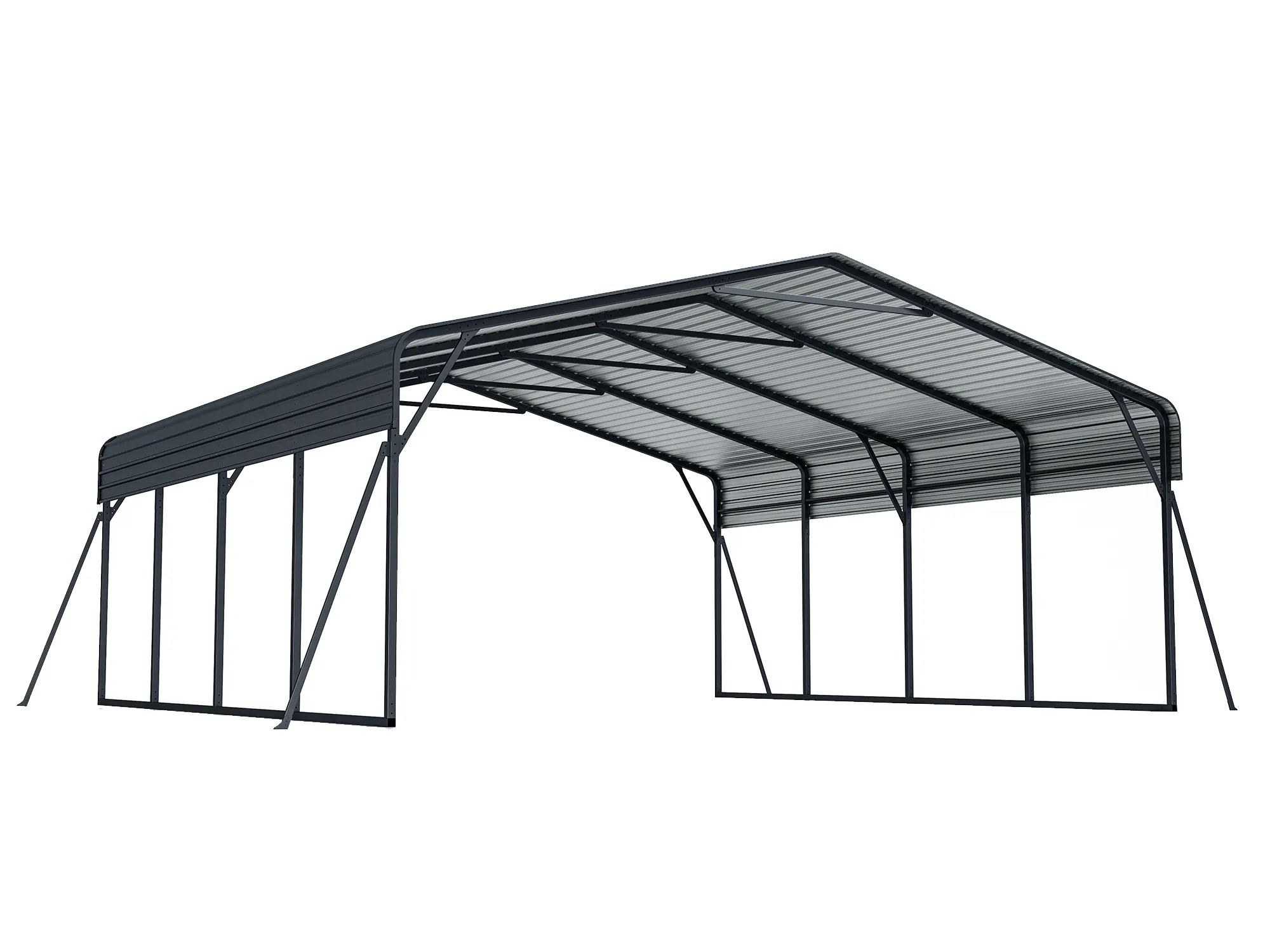 20 x 20 ft Open-Sided Metal Carport with Horizontal Tile Roof 8 20x20-ft-open-sided-metal-carport-with-horizontal-tile-roof-product-8
