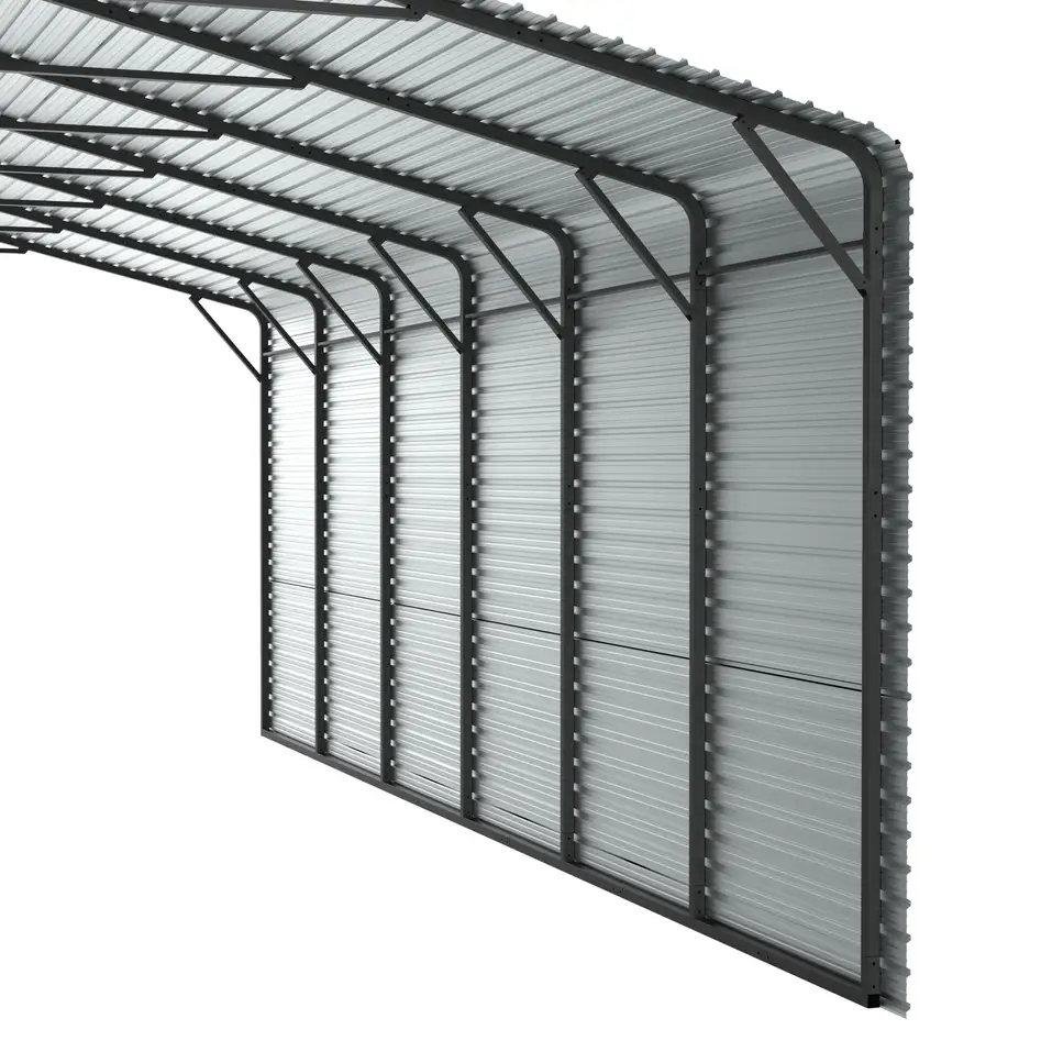 20x30-ft-side-enclosed-metal-carport-with-horizontal-tile-roof-detail