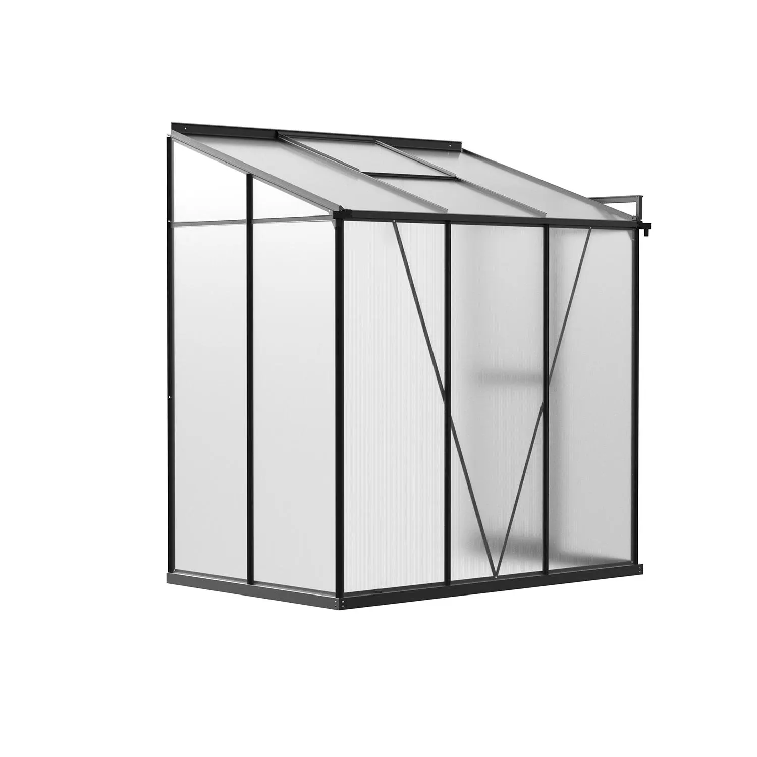 4 x 6 ft Aluminium Pent Roof Greenhouse | L Series 2 4x6-ft-aluminium-pent-roof-greenhouse-l-series-product-2
