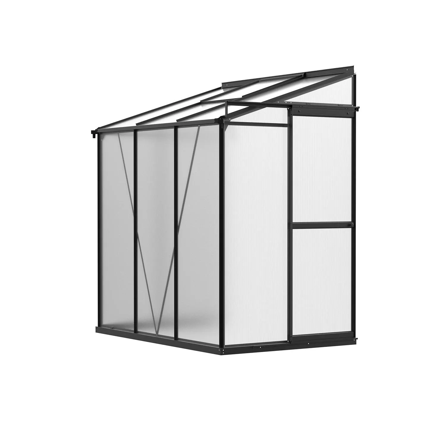 4 x 6 ft Aluminium Pent Roof Greenhouse | L Series 3 4x6-ft-aluminium-pent-roof-greenhouse-l-series-product-3