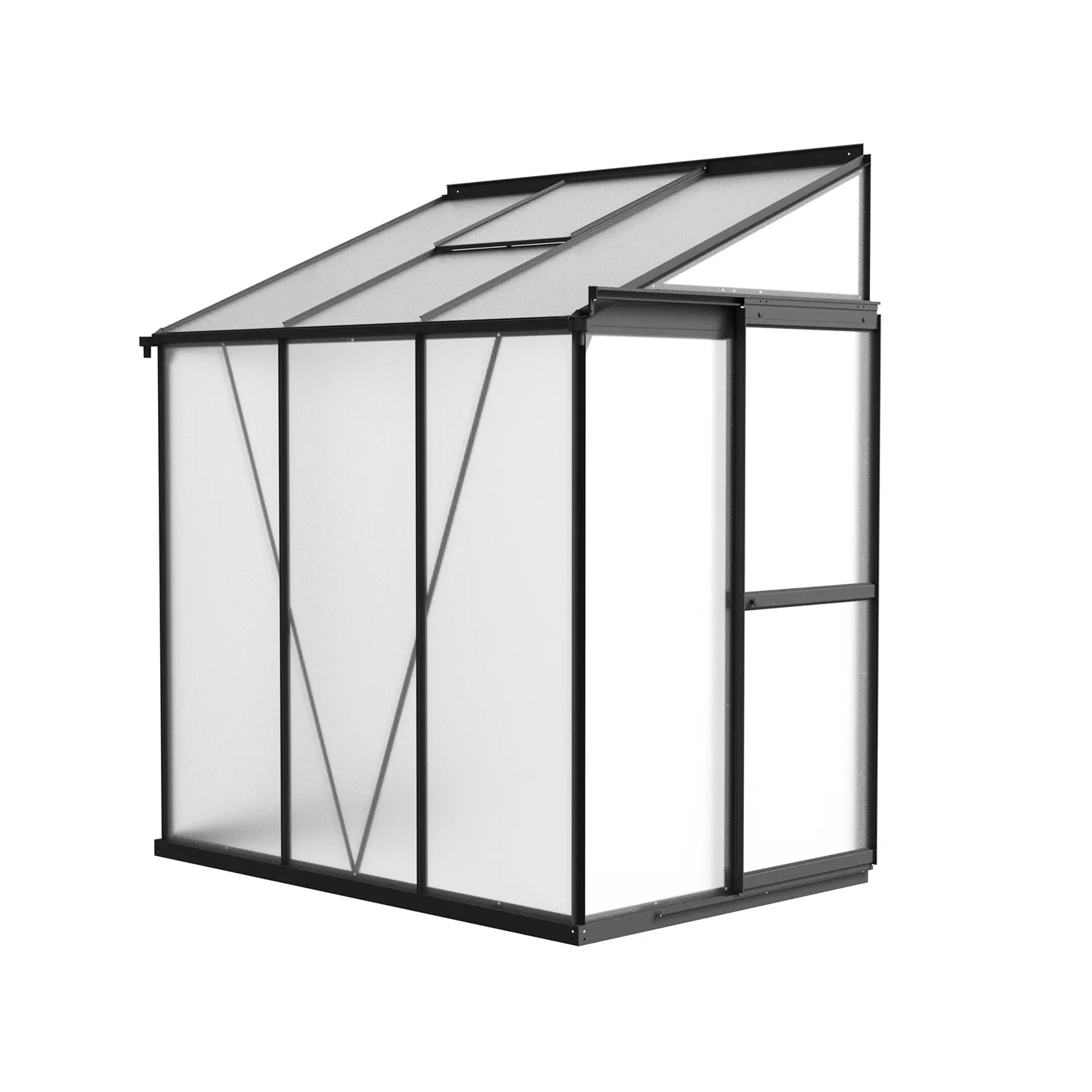 4 x 6 ft Aluminium Pent Roof Greenhouse | L Series 4 4x6-ft-aluminium-pent-roof-greenhouse-l-series-product-4