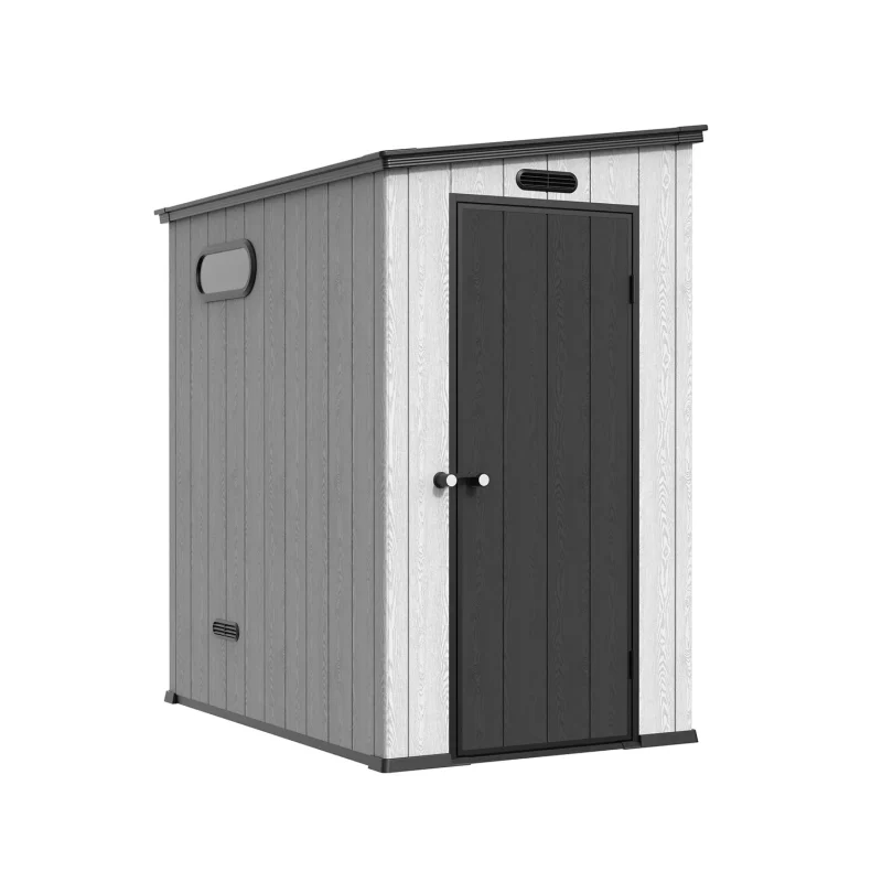 4 x 6 ft Resin Lean-to Storage Shed | KC 1 4x6-ft-pent-roof-resin-storage-shed-kc-product-1