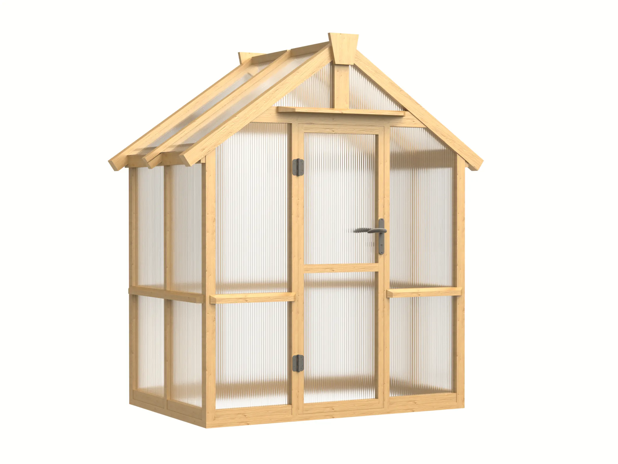 6 ft Wooden Gable Greenhouse with Full-Height Polycarbonate Panels 1 6-ft-wooden-gable-greenhouse-with-full-height-polycarbonate-panels-product-1