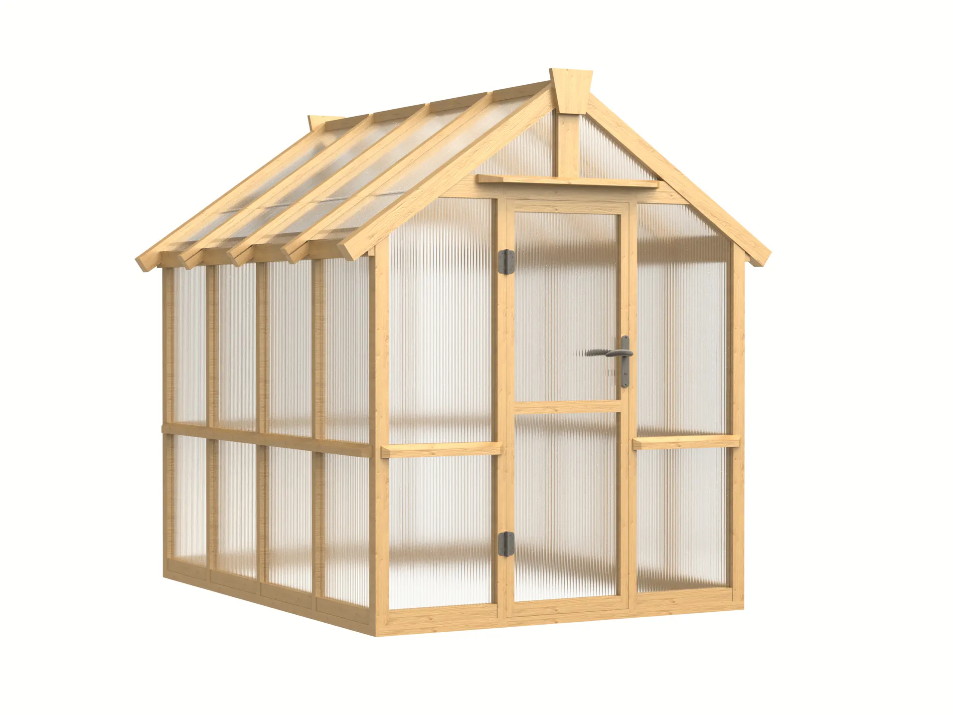 6 ft Wooden Gable Greenhouse with Full-Height Polycarbonate Panels 6 6-ft-wooden-gable-greenhouse-with-full-height-polycarbonate-panels-product-6