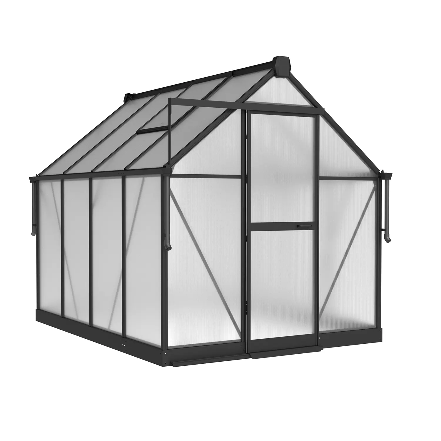 6 x 8 ft Aluminium Gable Roof Greenhouse with Polycarbonate Panels | S Series 11 6x8-ft-aluminium-gable-roof-greenhouse-with-polycarbonate-panels-s-series-product-11
