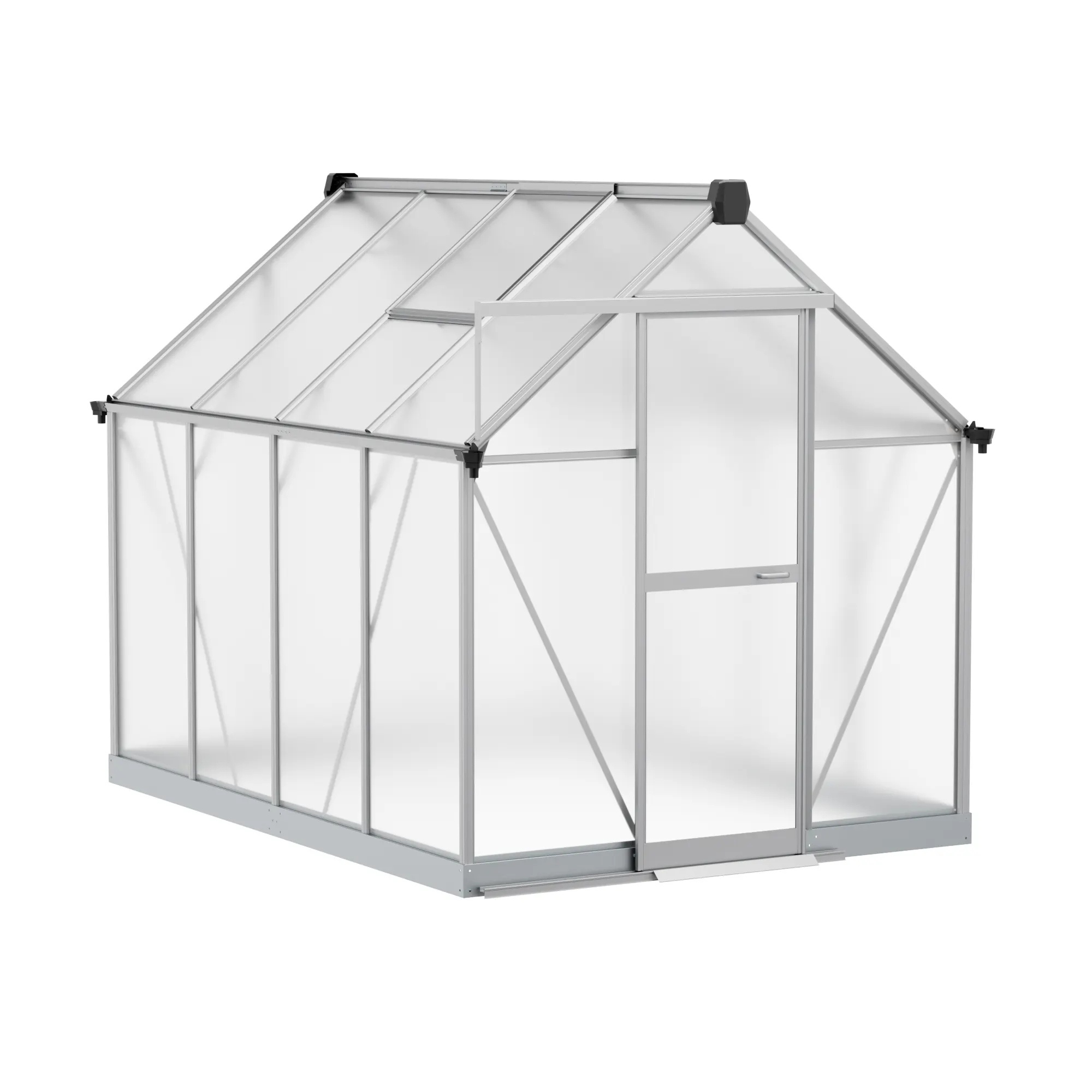 6 x 8 ft Aluminium Gable Roof Greenhouse with Polycarbonate Panels | S Series 12 6x8-ft-aluminium-gable-roof-greenhouse-with-polycarbonate-panels-s-series-product-12