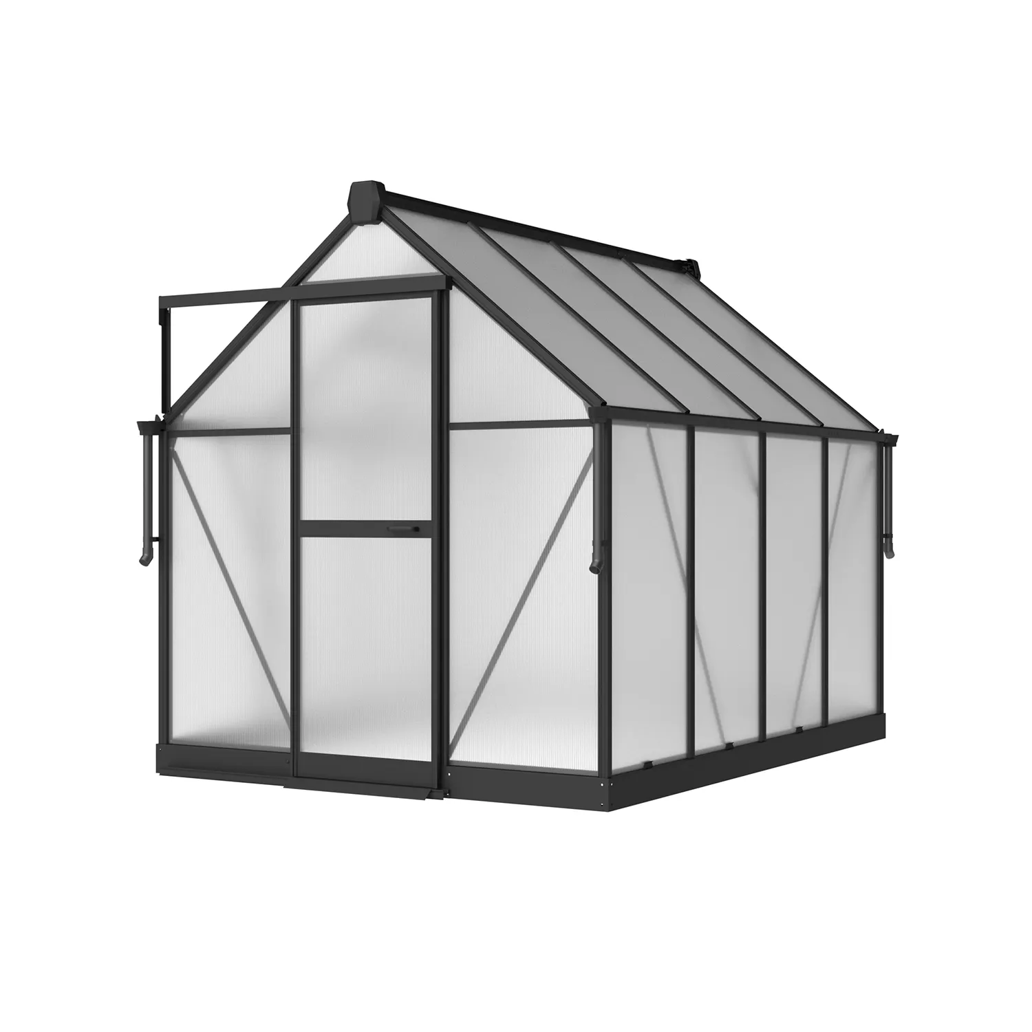 6 x 8 ft Aluminium Gable Roof Greenhouse with Polycarbonate Panels | S Series 2 6x8-ft-aluminium-gable-roof-greenhouse-with-polycarbonate-panels-s-series-product-2
