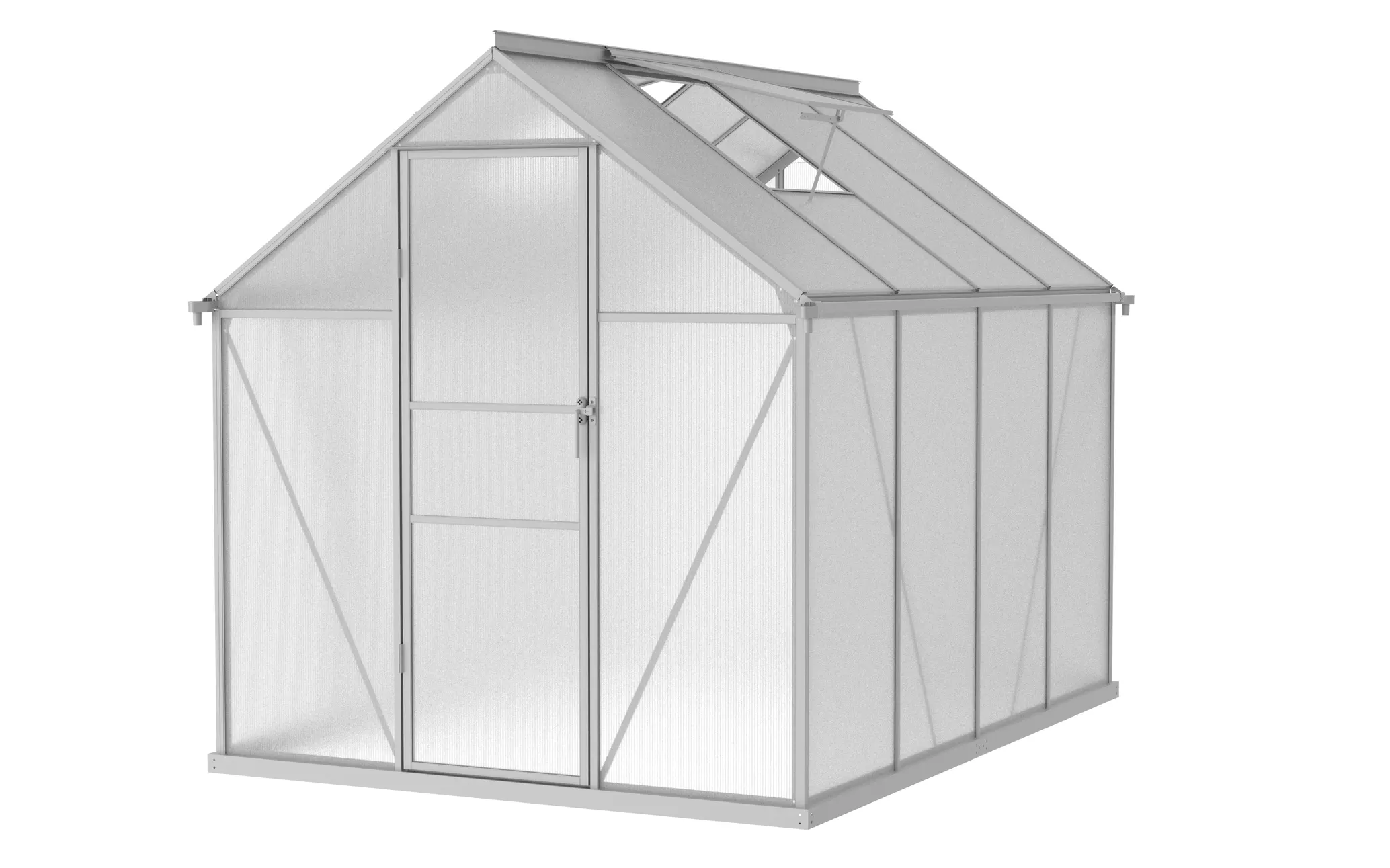 6 x 8 ft Aluminium Gable Roof Greenhouse with Polycarbonate Panels | S Series 5 6x8-ft-aluminium-gable-roof-greenhouse-with-polycarbonate-panels-s-series-product-5