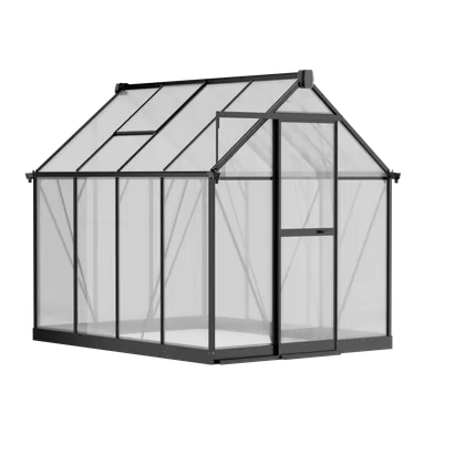 6 x 8 ft Aluminium Gable Roof Greenhouse with Polycarbonate Panels | S Series 6 6x8-ft-aluminium-gable-roof-greenhouse-with-polycarbonate-panels-s-series-product-6