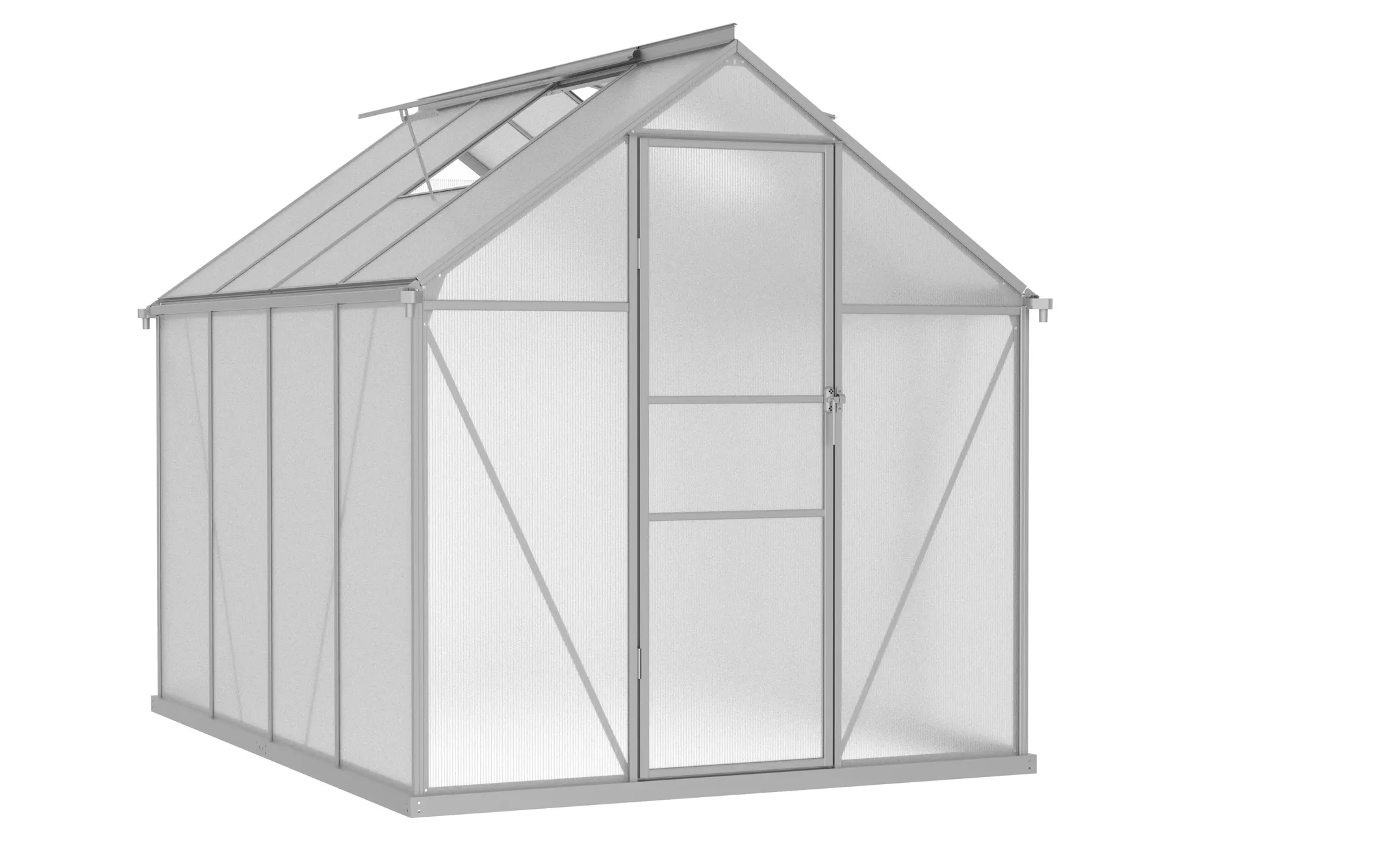 6 x 8 ft Aluminium Gable Roof Greenhouse with Polycarbonate Panels | S Series 9 6x8-ft-aluminium-gable-roof-greenhouse-with-polycarbonate-panels-s-series-product-9