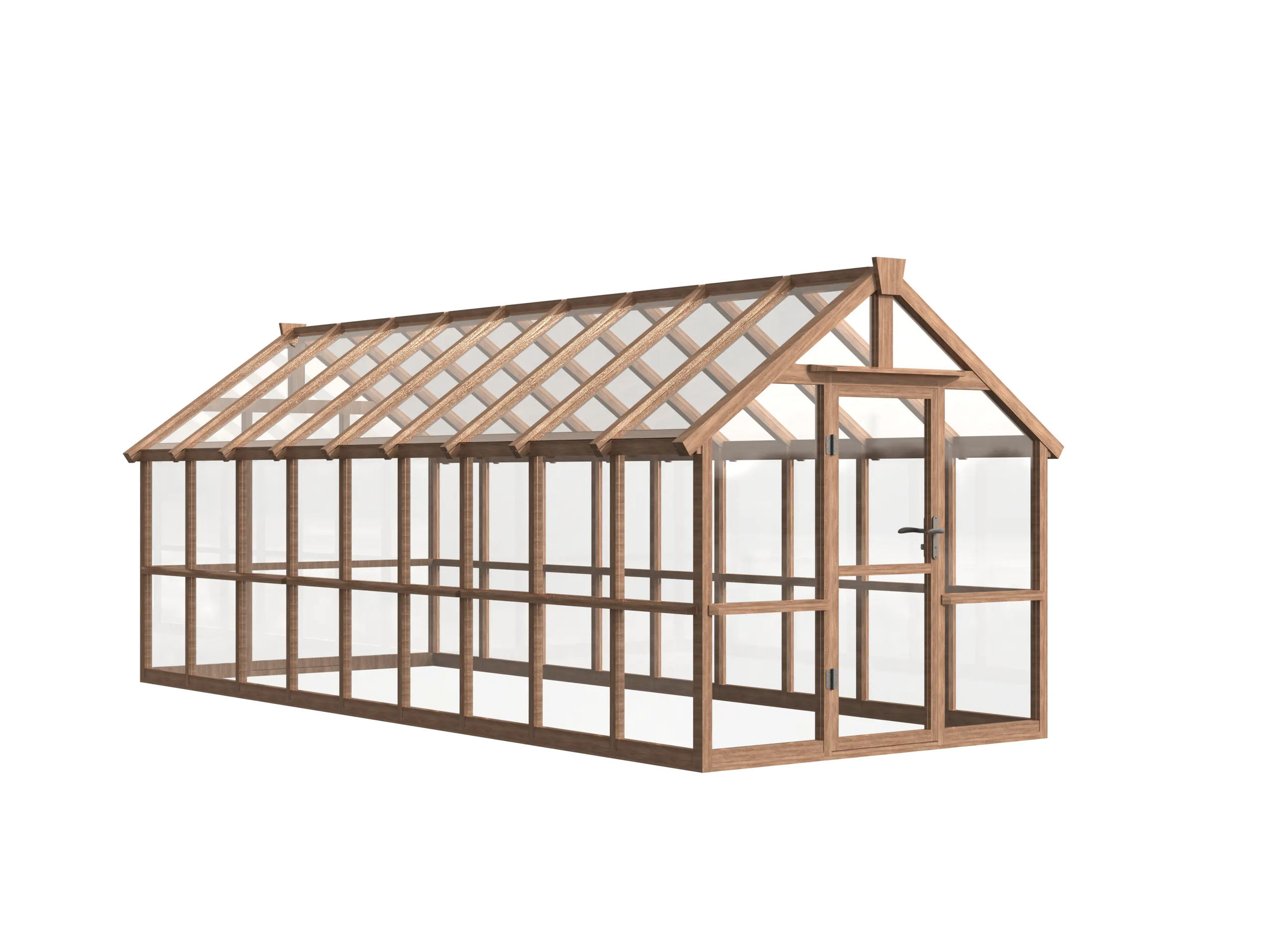 8 ft Wooden Gable Greenhouse with Full-Height Glass Panels 1 8-ft-wooden-gable-greenhouse-with-full-height-glass-panels-product-1