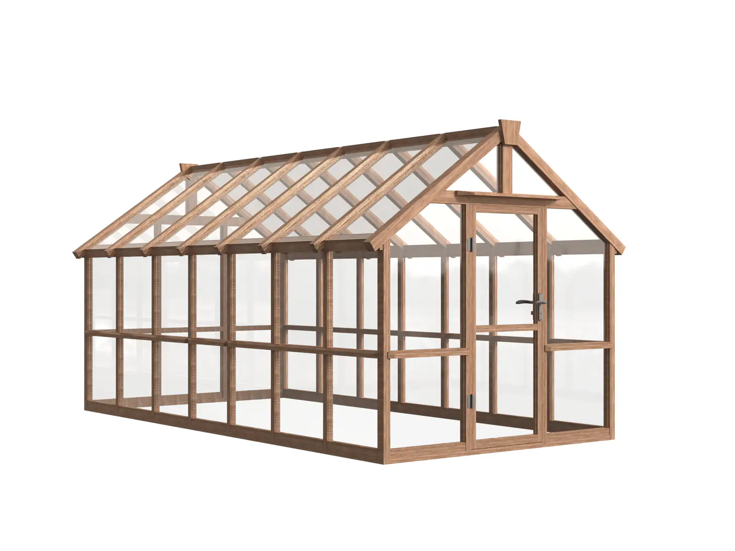 8 ft Wooden Gable Greenhouse with Full-Height Glass Panels 3 8-ft-wooden-gable-greenhouse-with-full-height-glass-panels-product-3