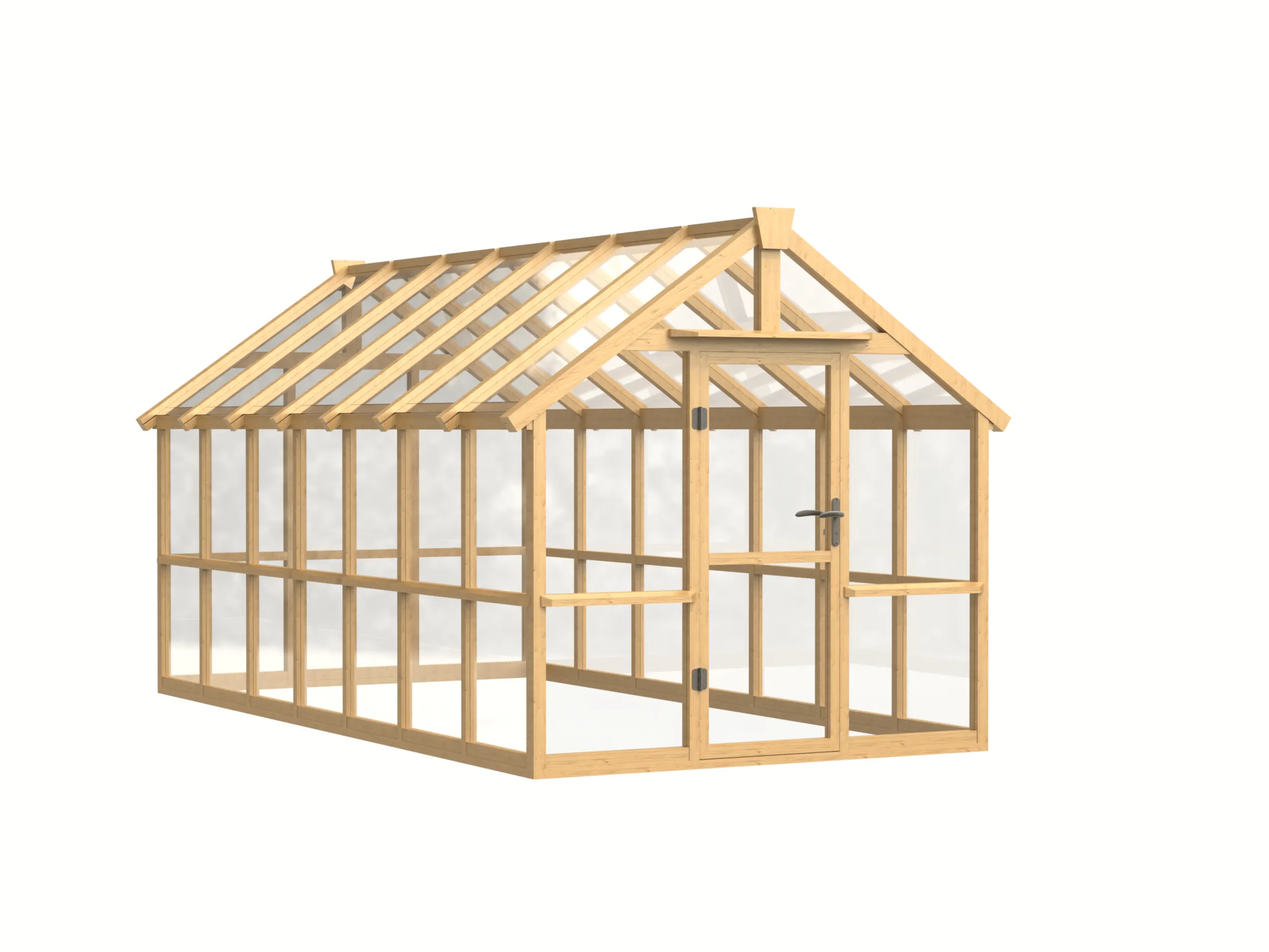 8 ft Wooden Gable Greenhouse with Full-Height Glass Panels 4 8-ft-wooden-gable-greenhouse-with-full-height-glass-panels-product-4