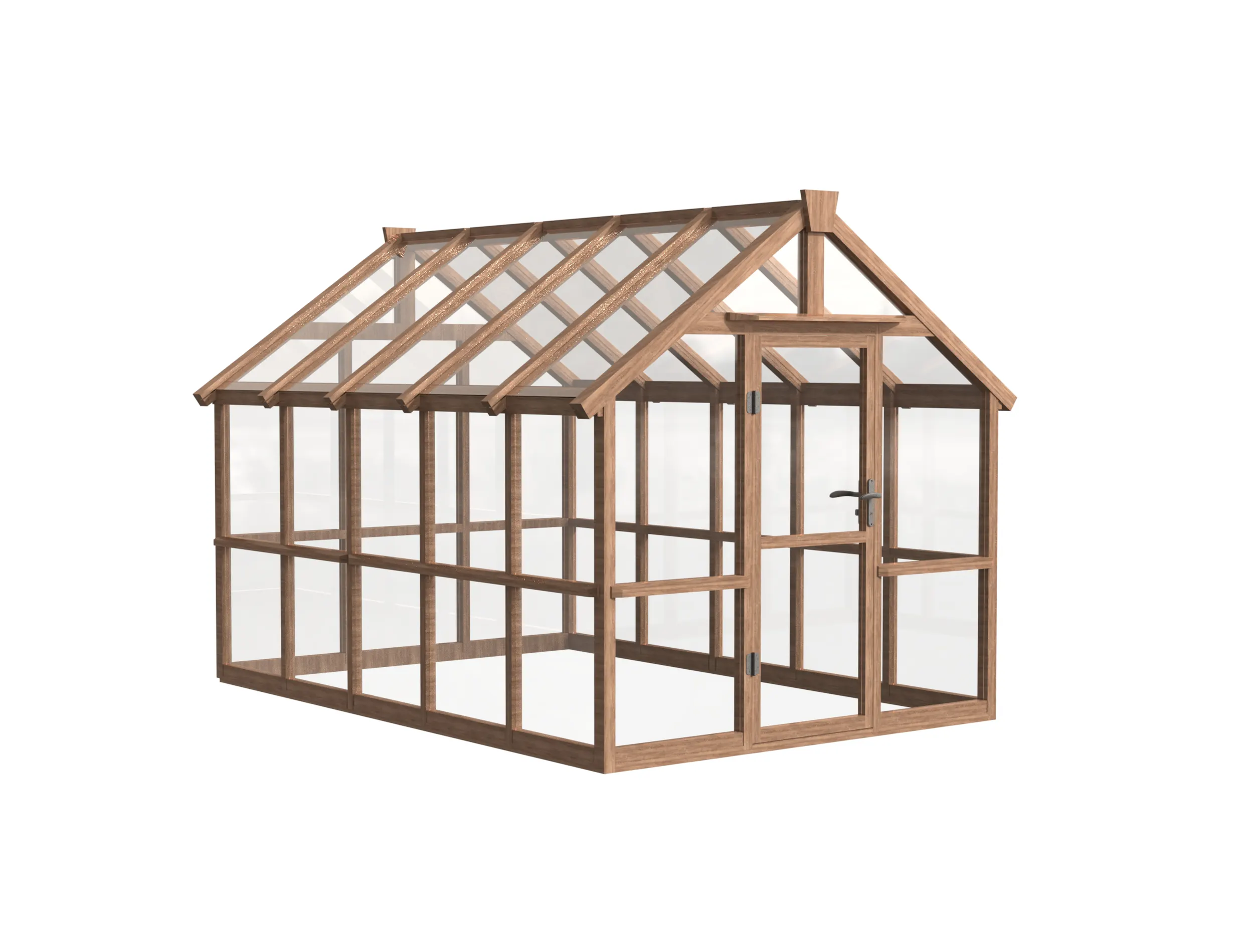 8 ft Wooden Gable Greenhouse with Full-Height Glass Panels 6 8-ft-wooden-gable-greenhouse-with-full-height-glass-panels-product-6