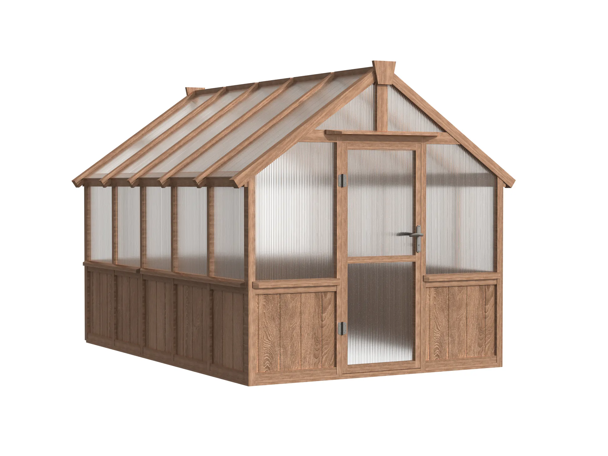 8 ft Wooden Gable Greenhouse with Solid Wood Base and Polycarbonate Panels 3 8-ft-wooden-gable-greenhouse-with-solid-wood-base-and-polycarbonate-panels-product-3