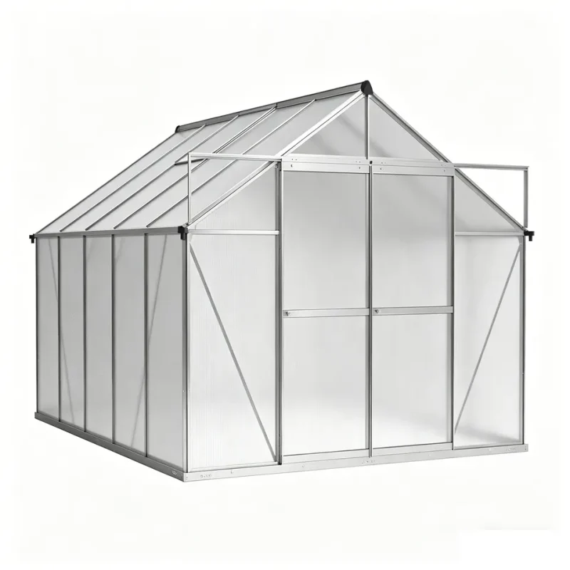 8 x 10 ft Aluminium Gable Roof Greenhouse | L Series 10 8x10-ft-aluminium-gable-roof-greenhouse-l-series-product-1